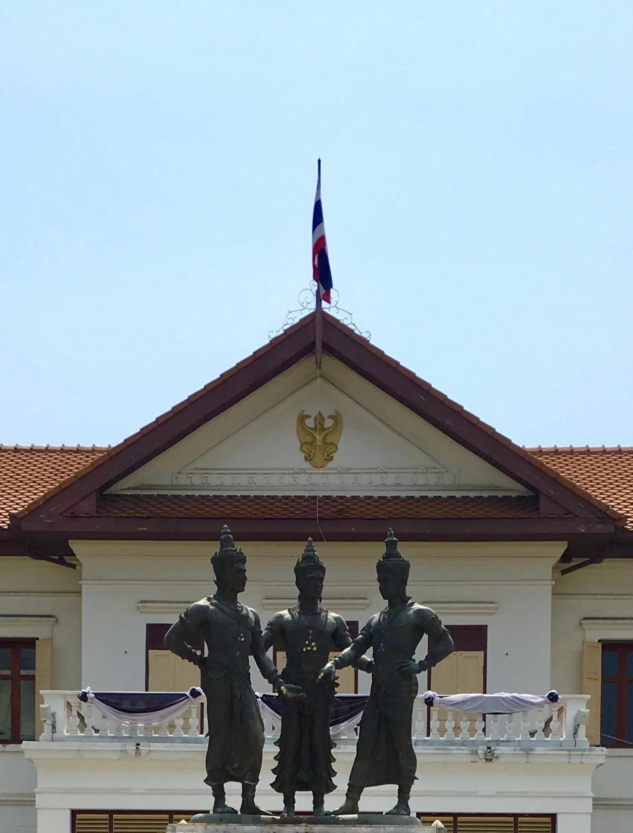 The Three Kings Monument in Chiang Mai — that’s Mengrai in the middle