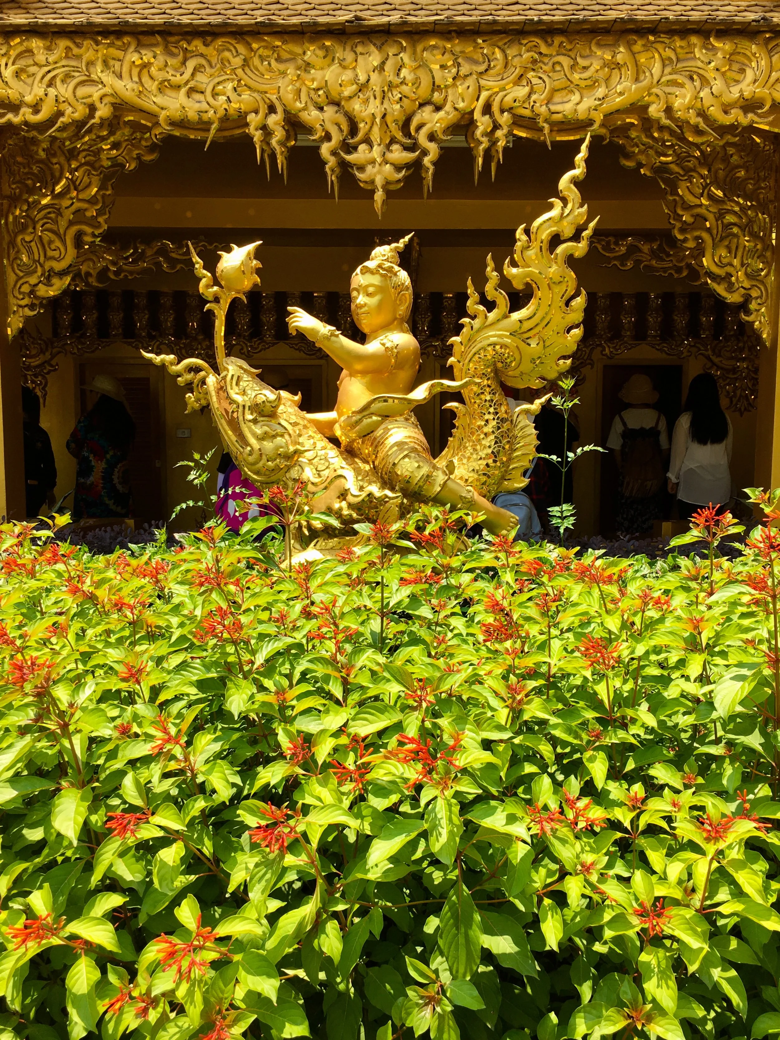 Cool sculptures are found throughout the complex, like this one in front of the restrooms