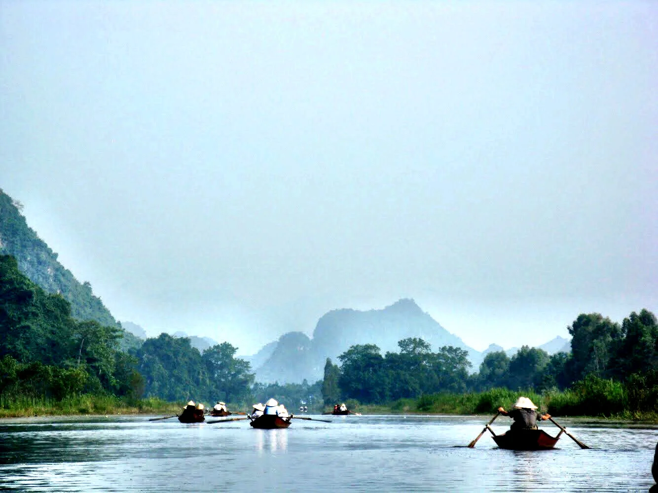The slow cruise along the river is the best part of the day trip to the Perfume Pagoda