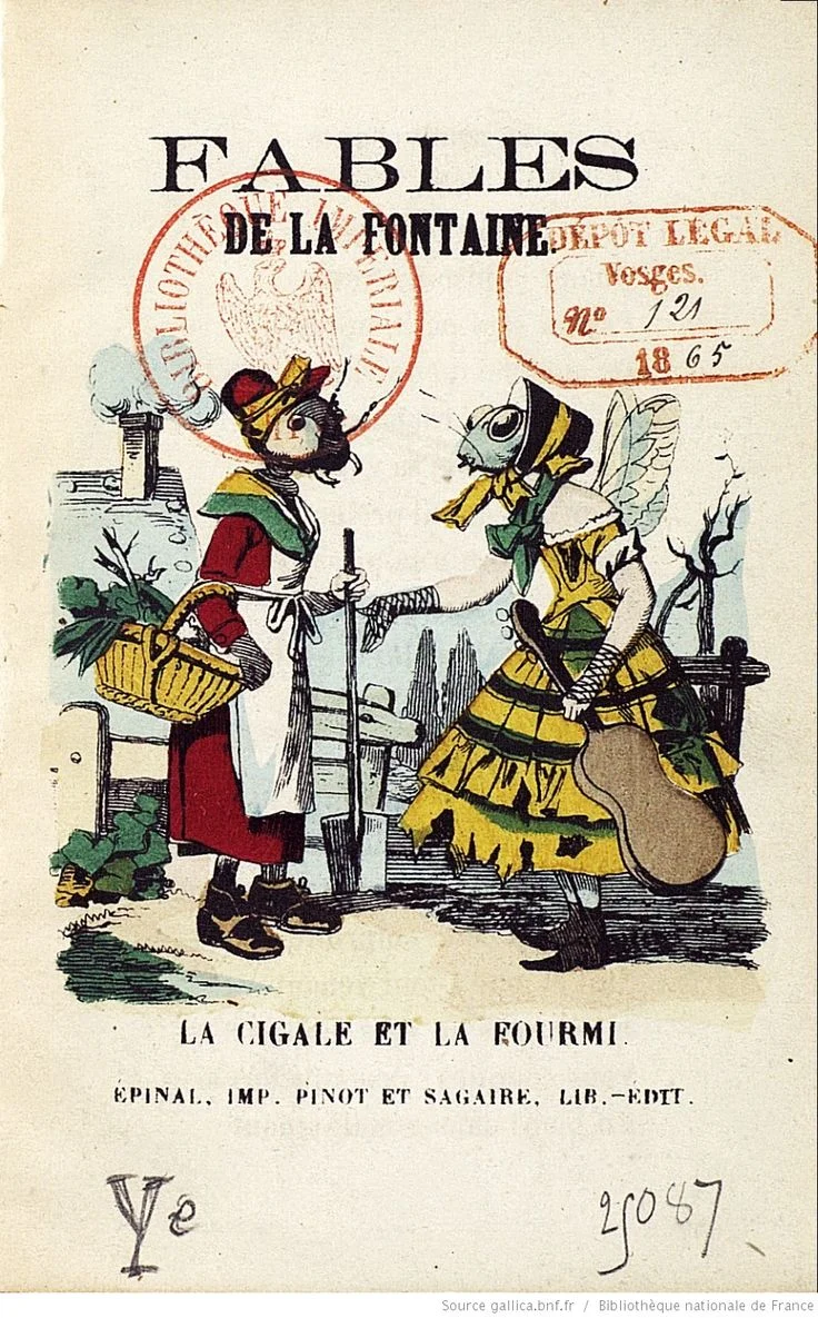 Jean de la Fontaine’s story “The Cicada and the Ant” is based on one of Aesop’s famous fables