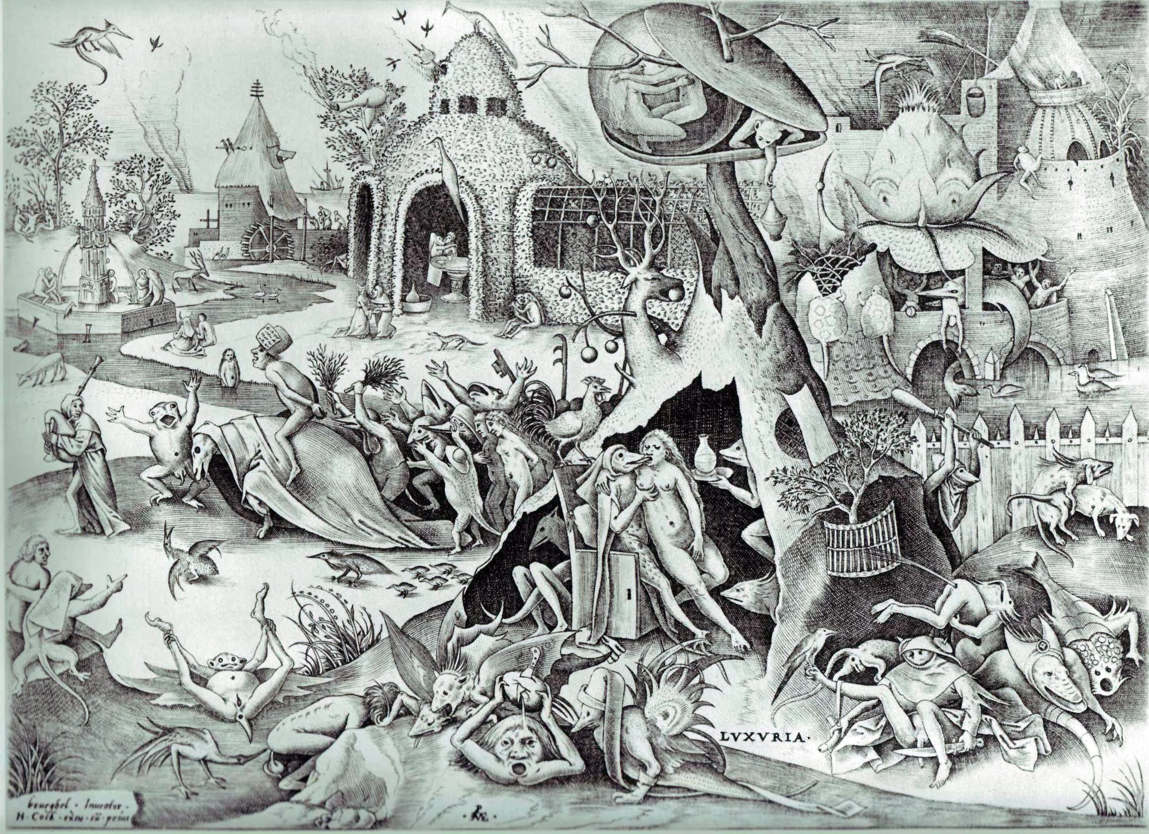 Pieter Bruegel’s Lechery, part of a series of etchings and engravings from 1558 on each of the Deadly Sins