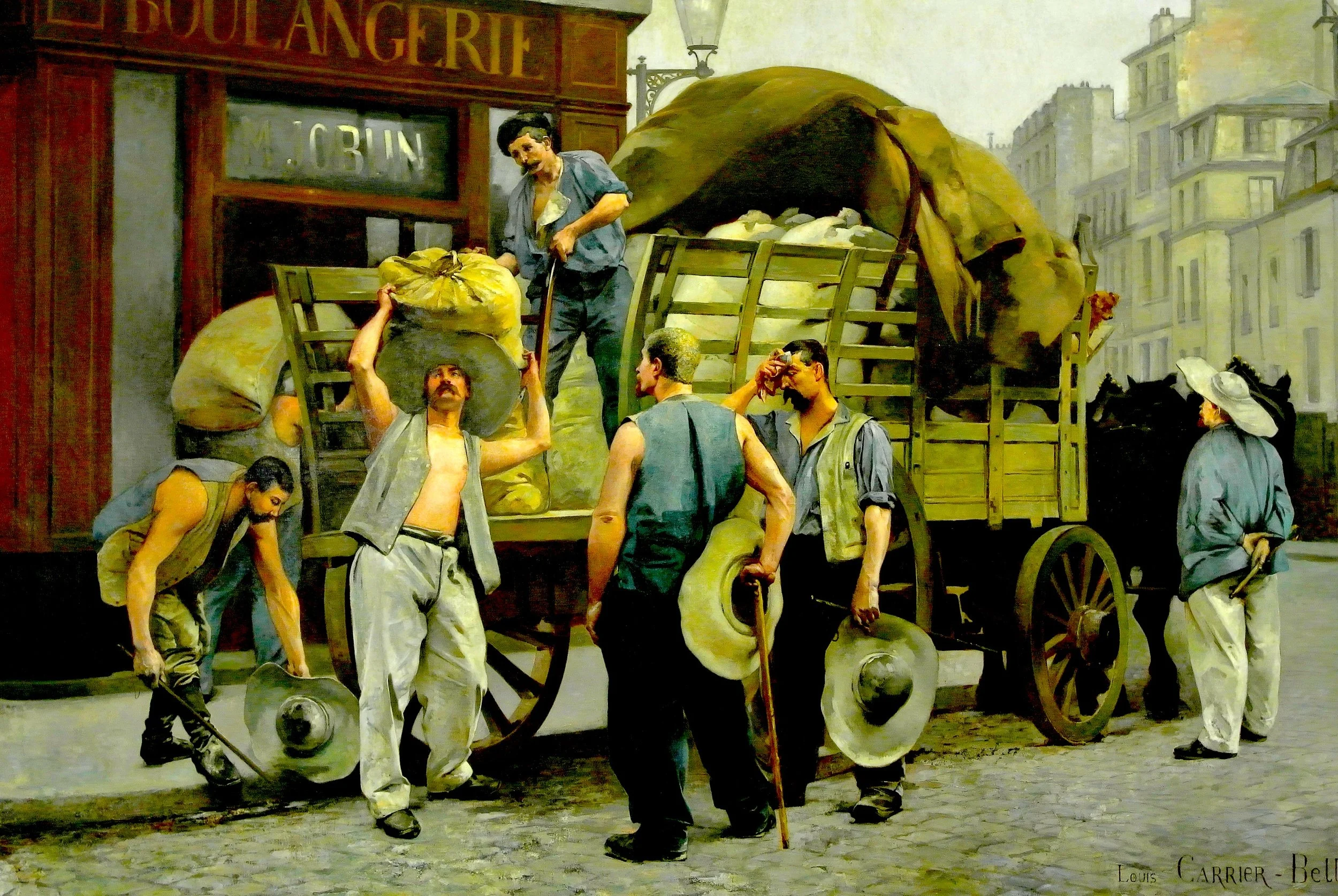 Porteurs de farine, scène parisienne by Louis-Robert Carrier-Belleuse, 1885