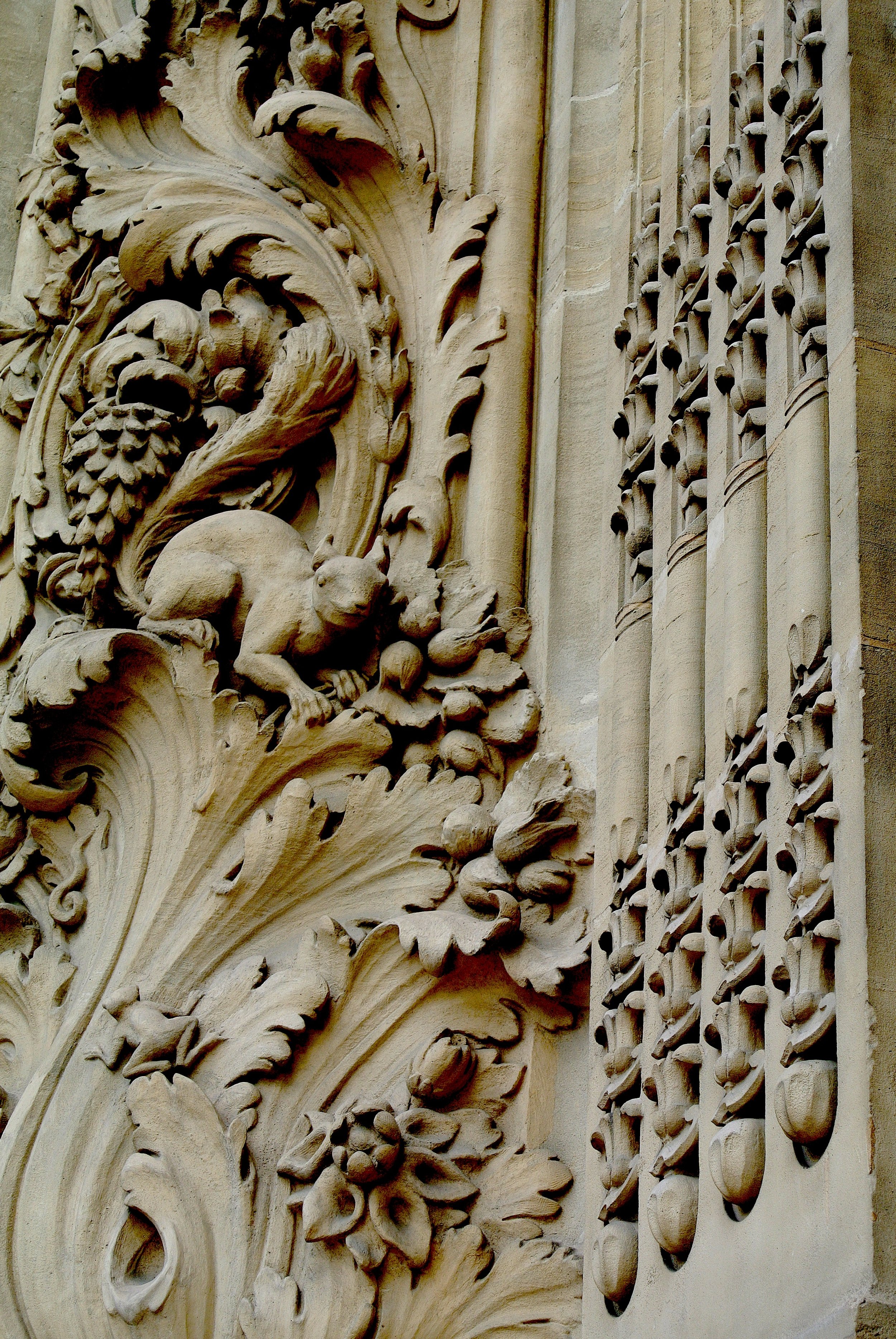 Part of the intricate façade of the Petit Palais. (Duke and Wally have a soft spot for squirrels)