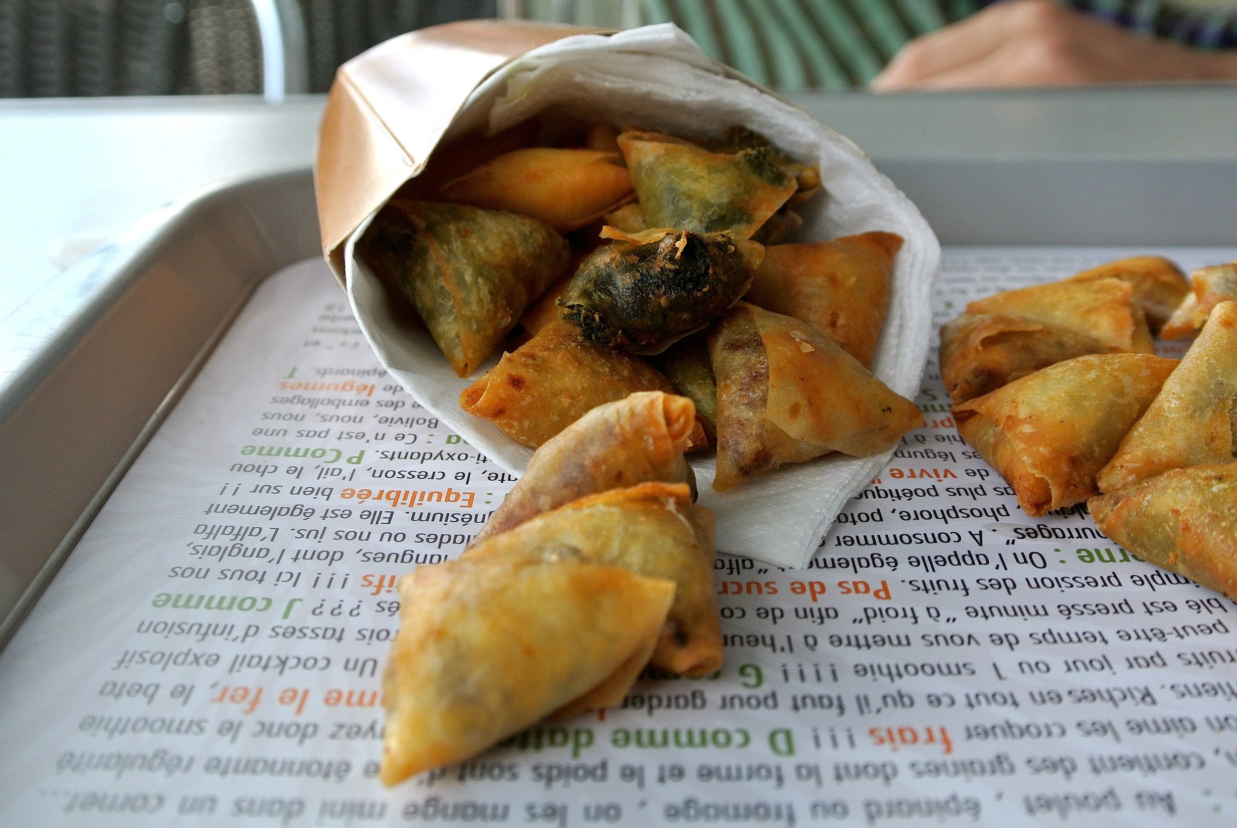 Spinach-filled phylo puffs at the neighboring Kaowa Café