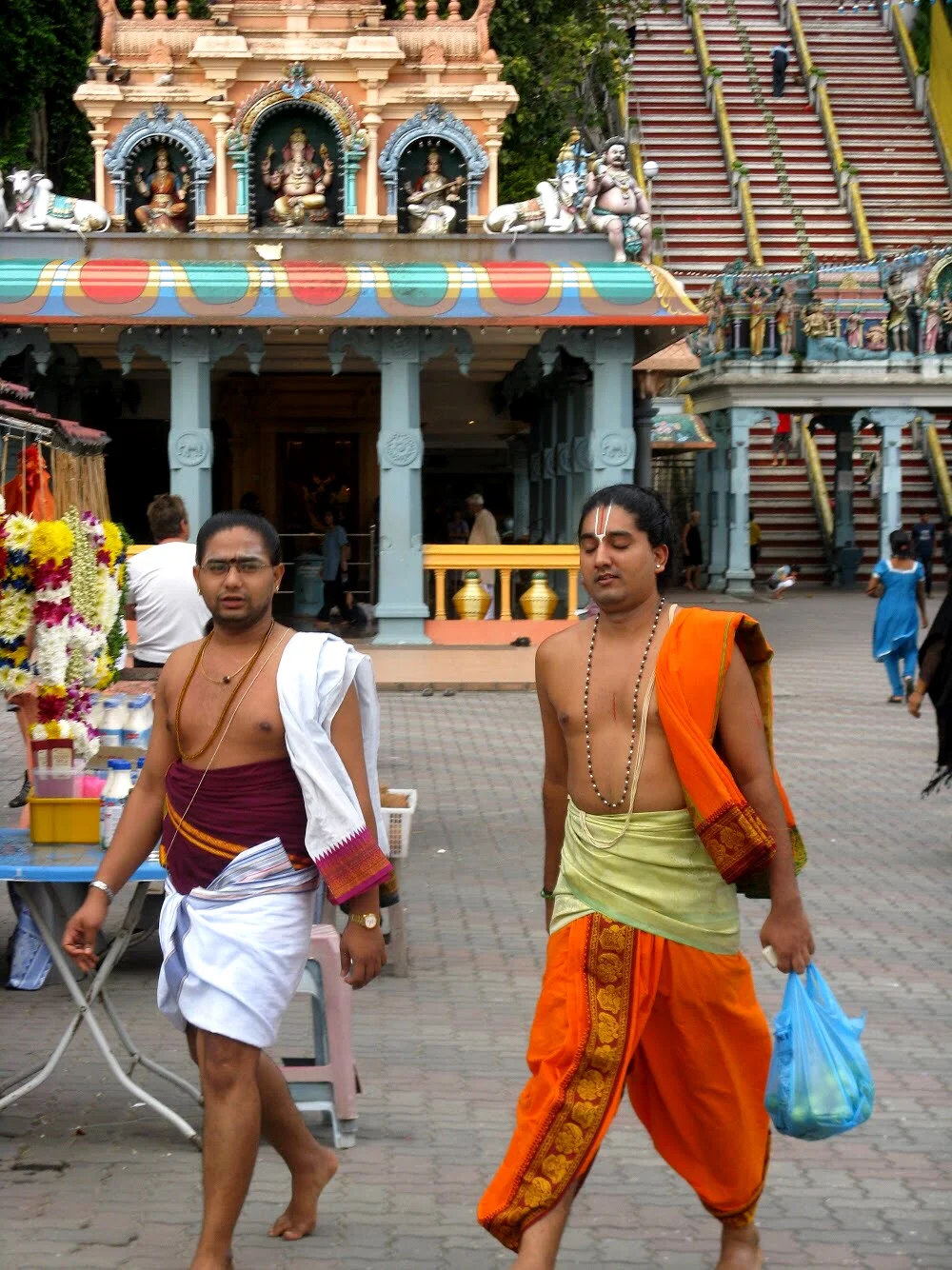 The Batu Caves are popular with Hindu worshippers, especially during the Thaipusam Festival, when hundreds of thousands of pilgrims descend upon the temple