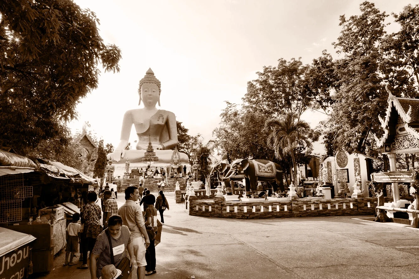 Just outside of the city of Chiang Mai, this temple complex is popular with locals but not with tourists