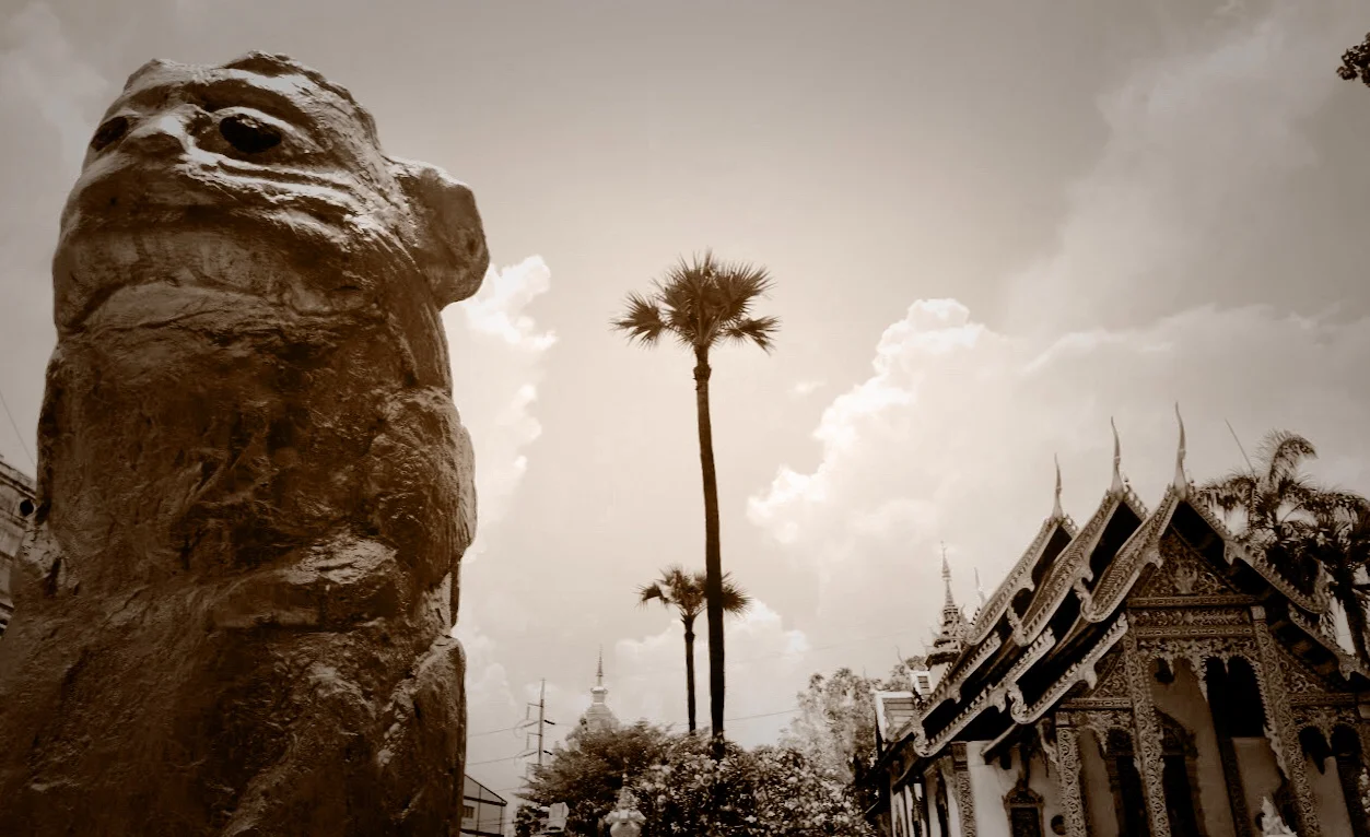 This misshapen statue is supposed to be of a lion