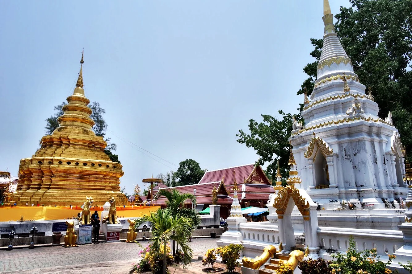 At most Buddhist temples, relics are stored in chedis like these — but not at this one