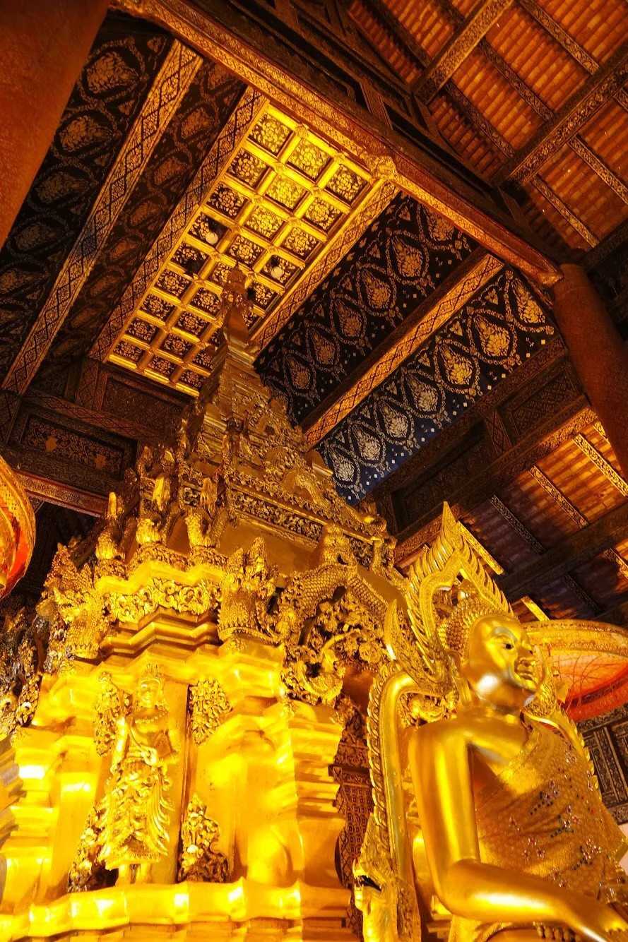 Look up — even the teak ceiling is elaborately painted&nbsp;