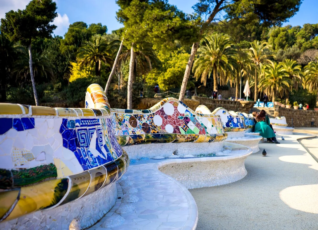 The undulating Banc de Trencadís is a great place to look out over the city