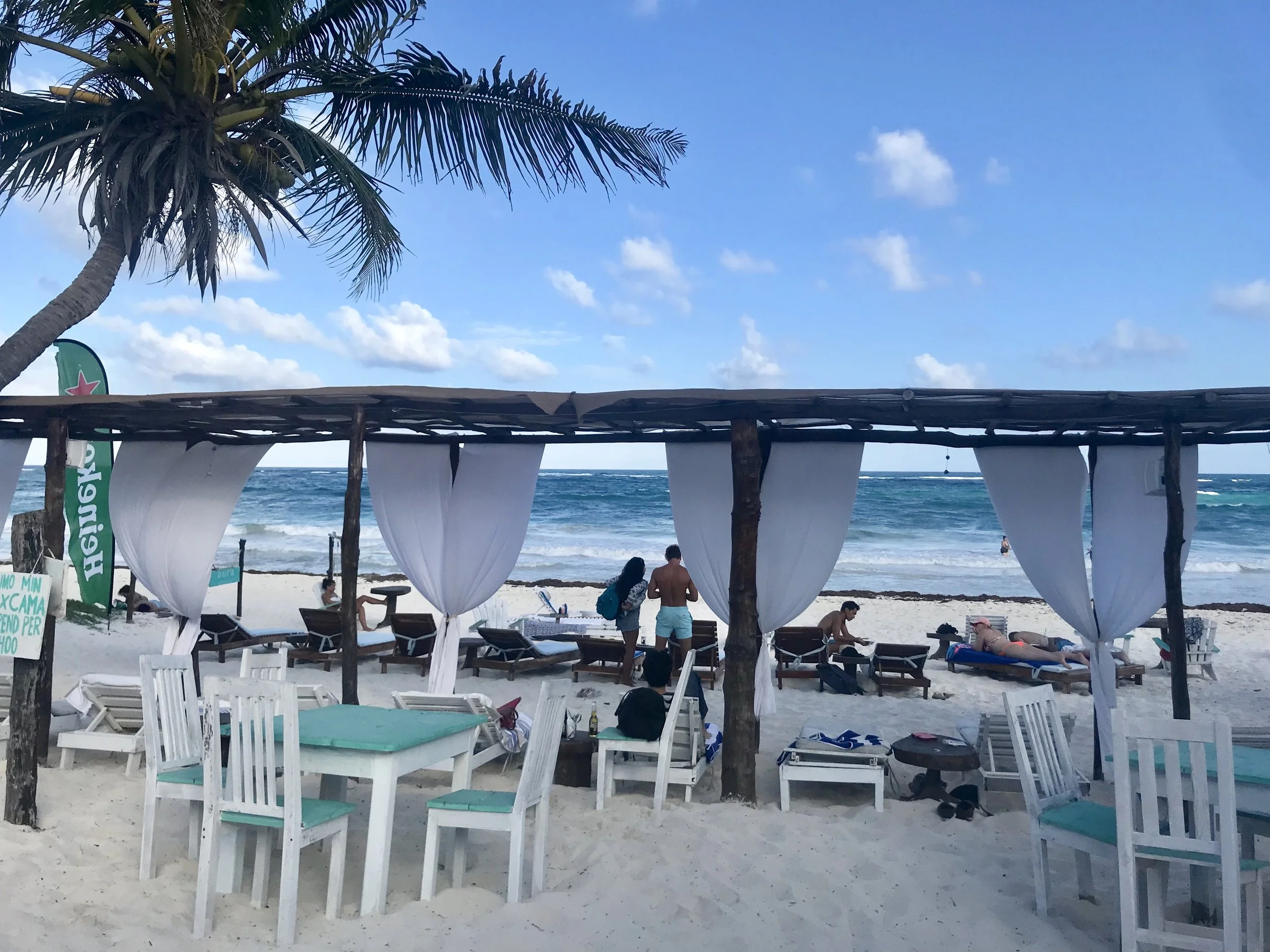 The girls hunkered down at Aura beach club all day, then changed into their party dresses for nights on the town. Look closely: You can see one of the gals flirting with a hot Spaniard