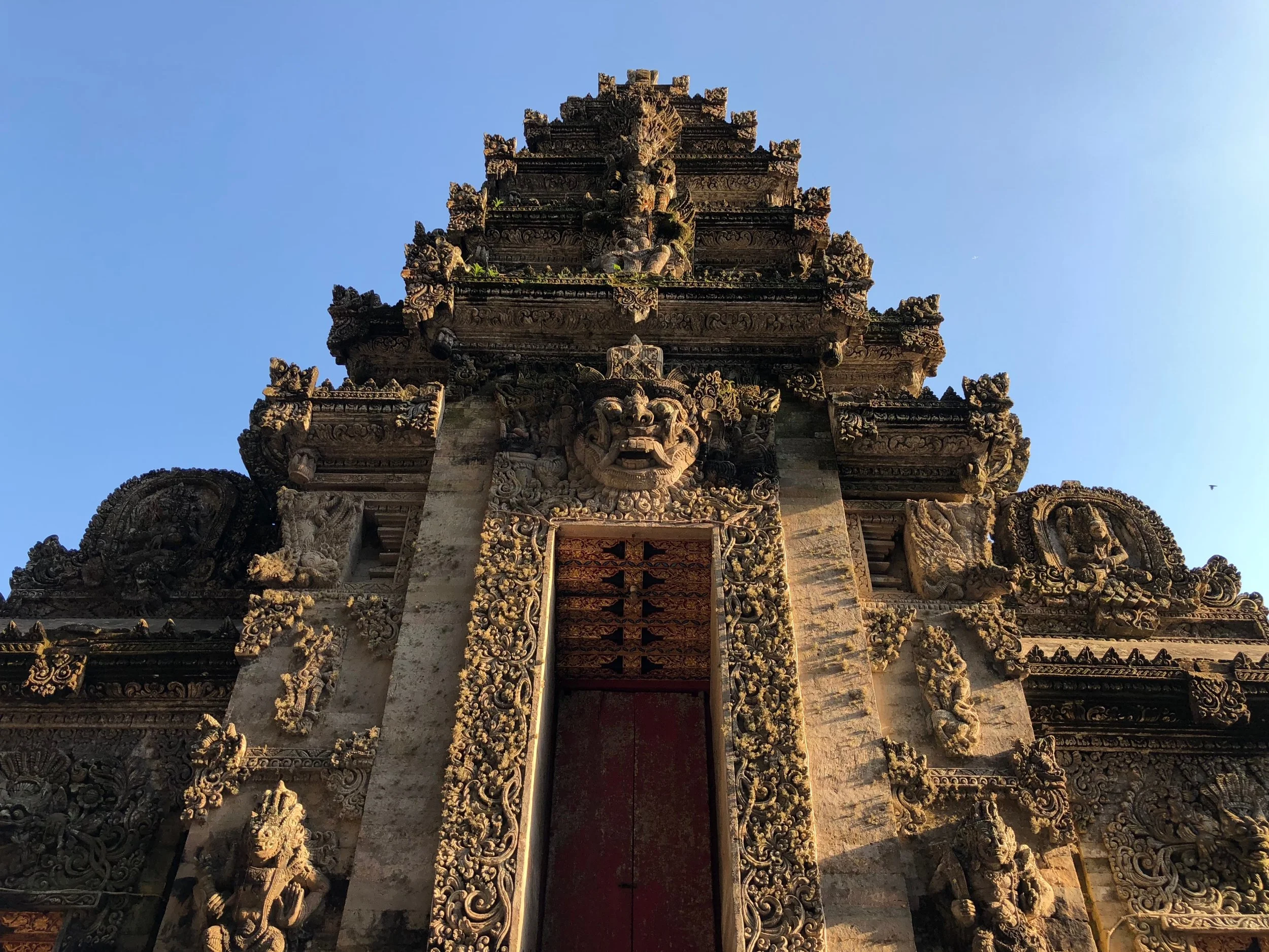 We loved spotting Bhoma’s head at temples. He’s the offspring of the deity Vishnu as Vahana, a wild boar, and Dewi Pertiwi, the Earth goddess