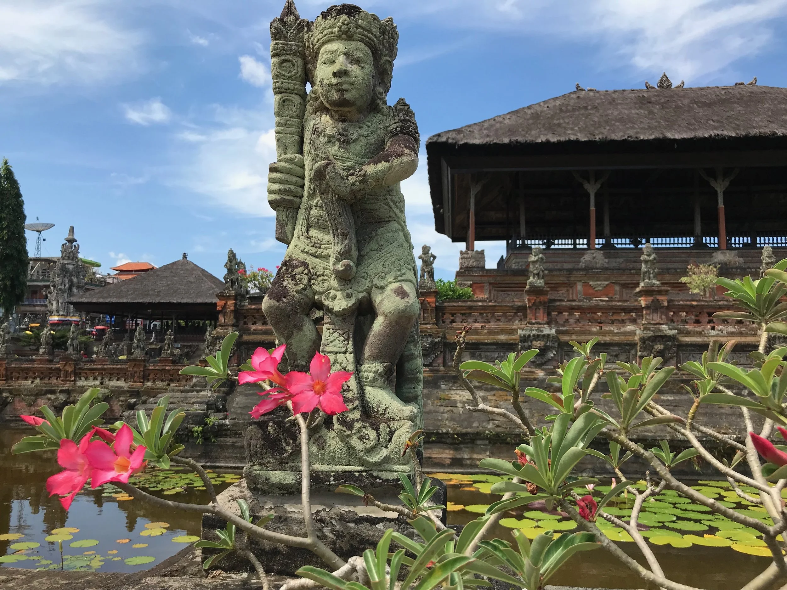 Two pavilions and a ceremonial gate are all that remain of a former palace in Semarapura