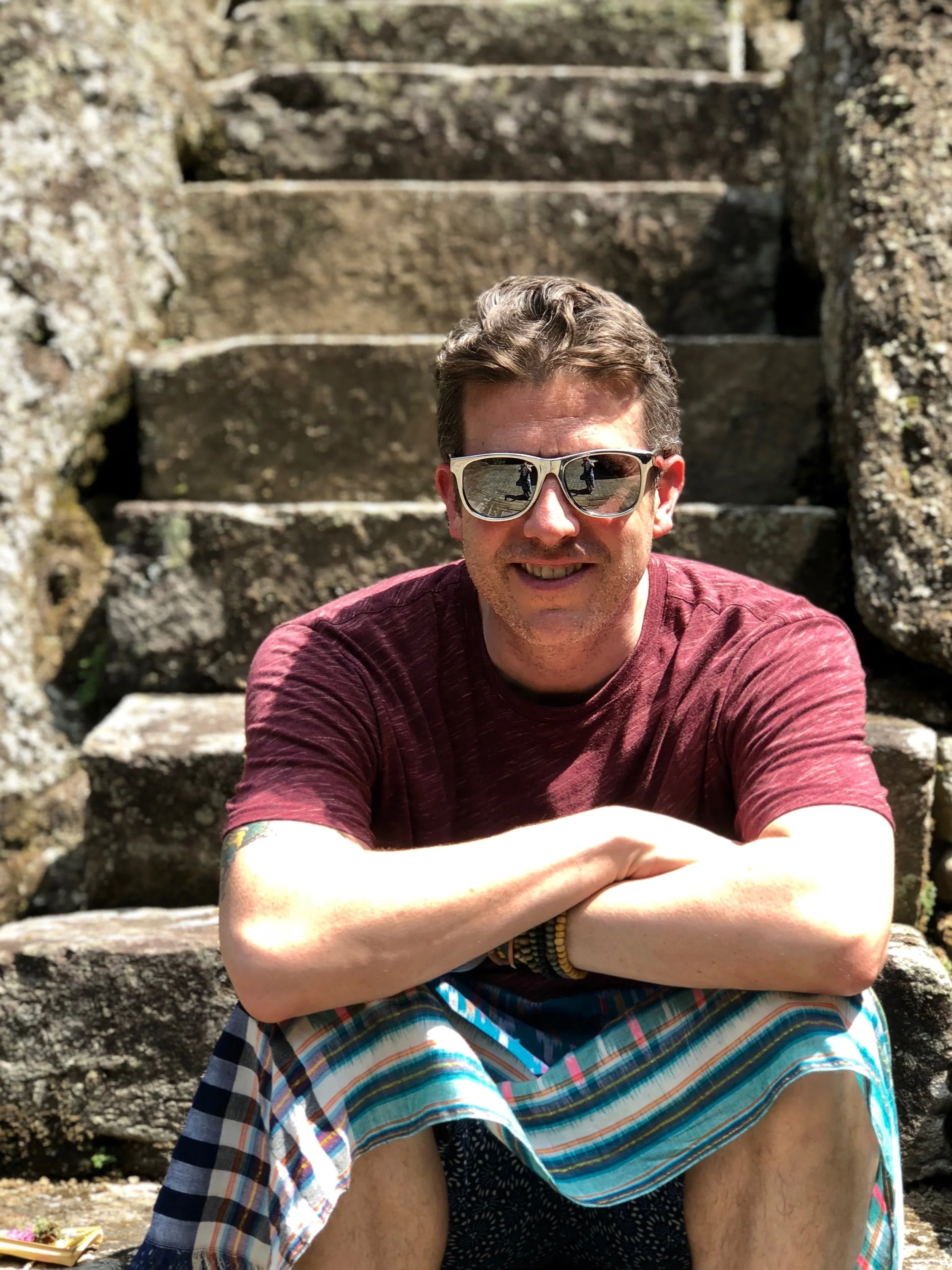 Wally takes a break on all those damn stairs!