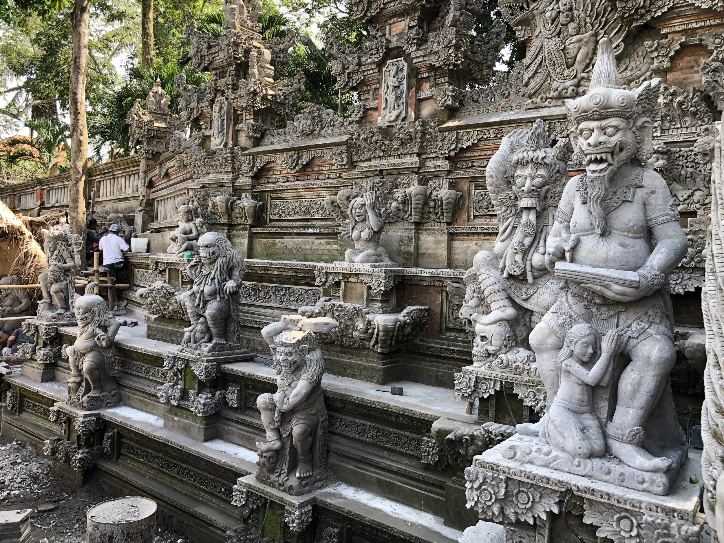 Temples of death on Bali feature frightening statues out front