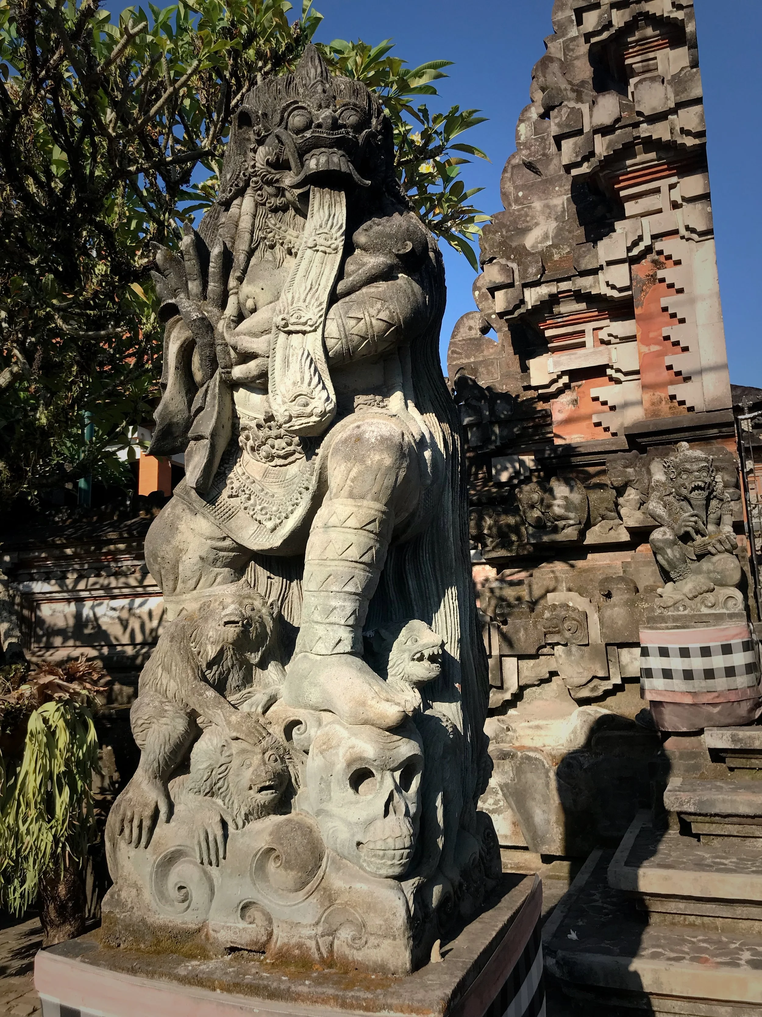 Many temples of death are dedicated to the demoness Rangda, who has a long tongue, droopy breasts, phallic dreadlocks and a fondness for eating babies