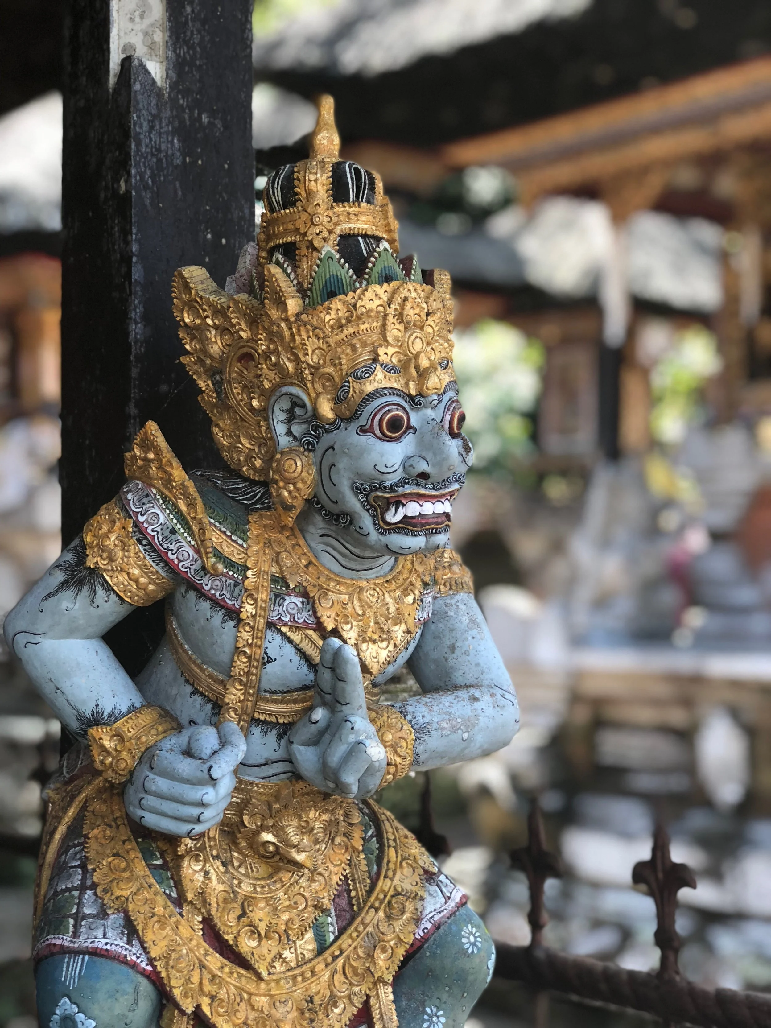 Most temples on Bali have statues of demons