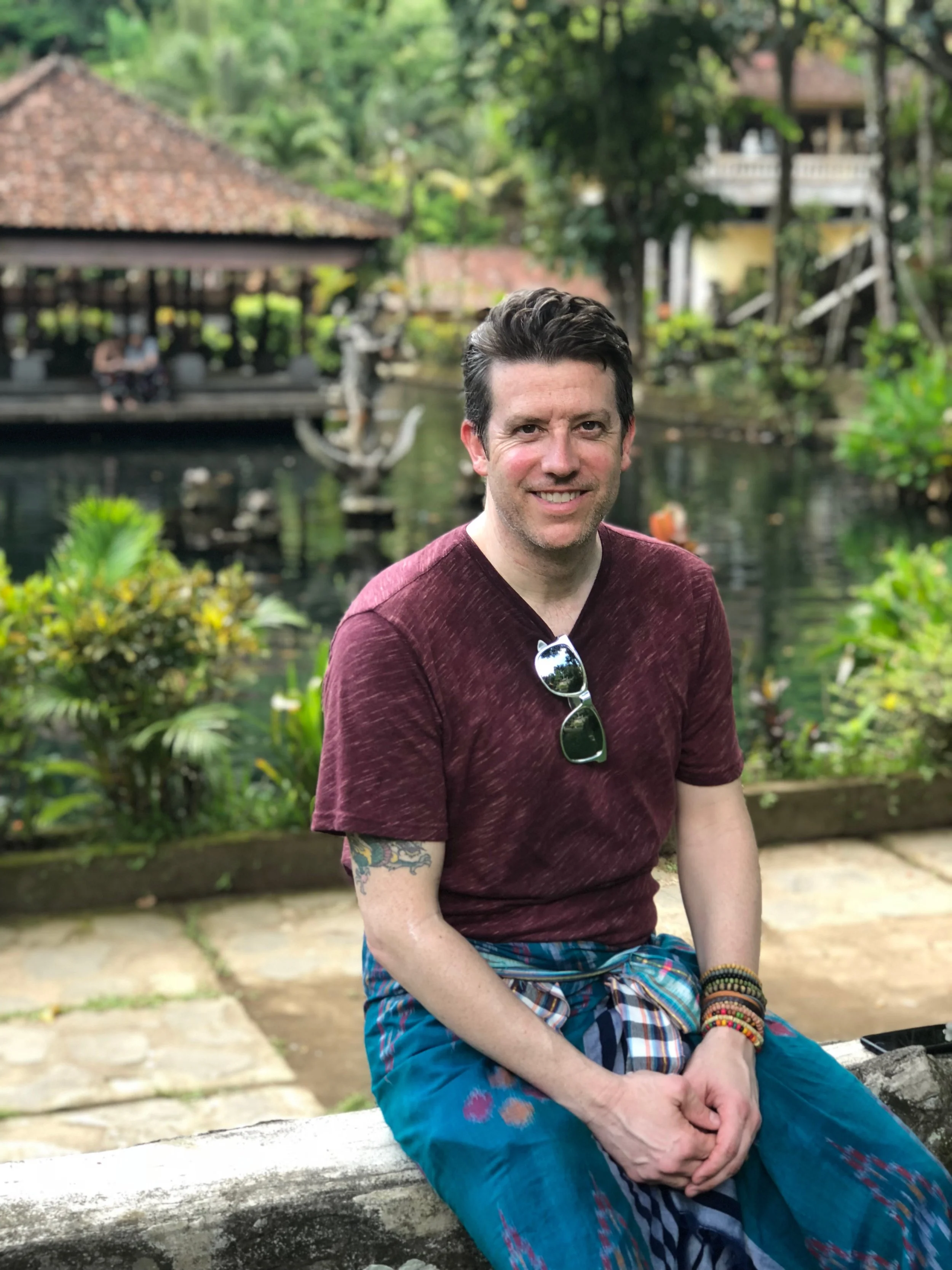 Wally didn’t get all the way in the bathing pool — he and Duke just poured water over their heads