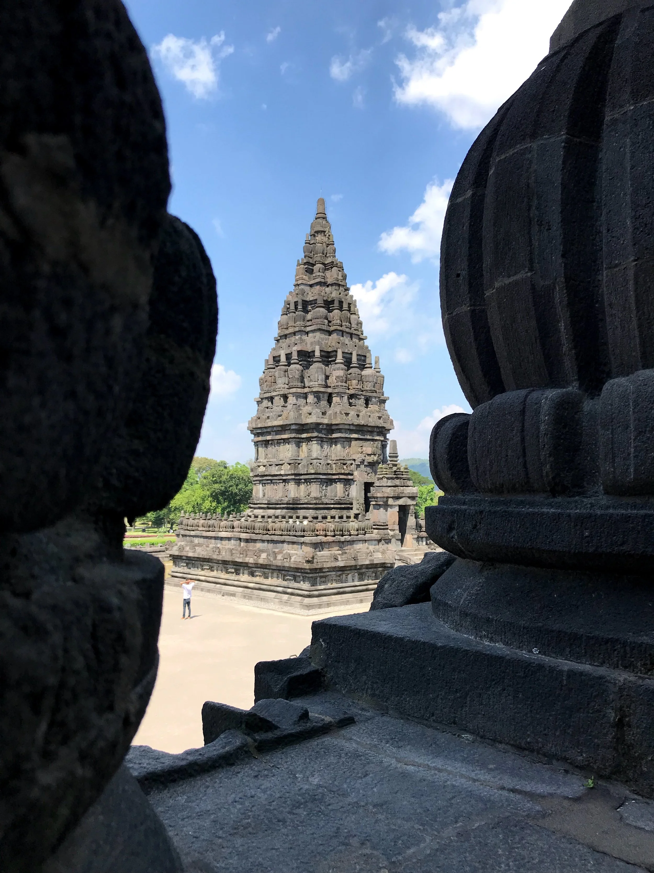 Peeking through at a smaller vahana temple for the gods’ mounts