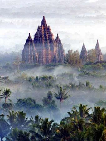 The temples of Prambanan on Java in Indonesia are the setting of a legend involving demons and a princess trapped in stone