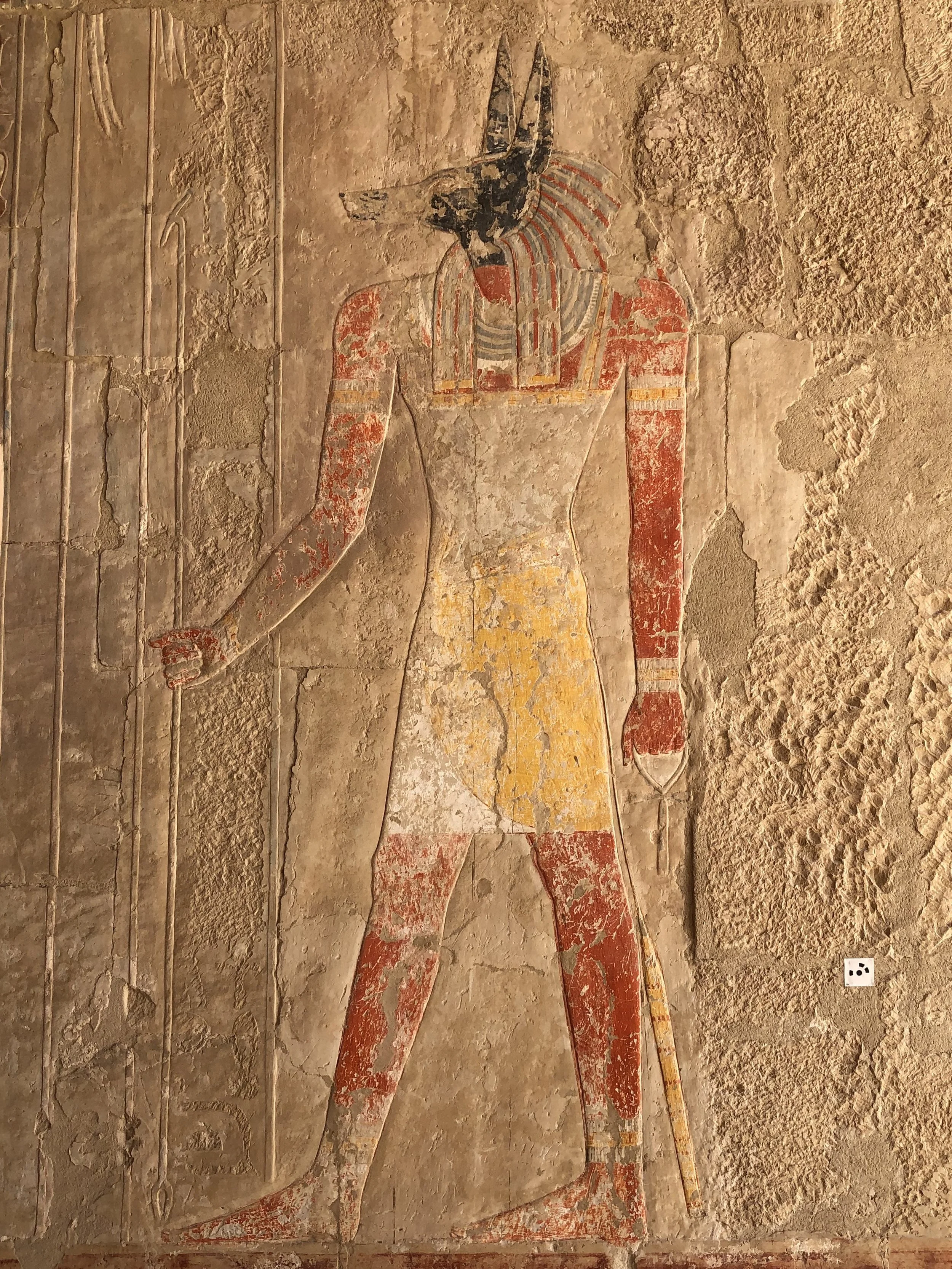 The god of mummification is one of Wally’s faves. Jackals were often seen around cemeteries, leading Ancient Egyptians to believe that Anubis watched over the dead