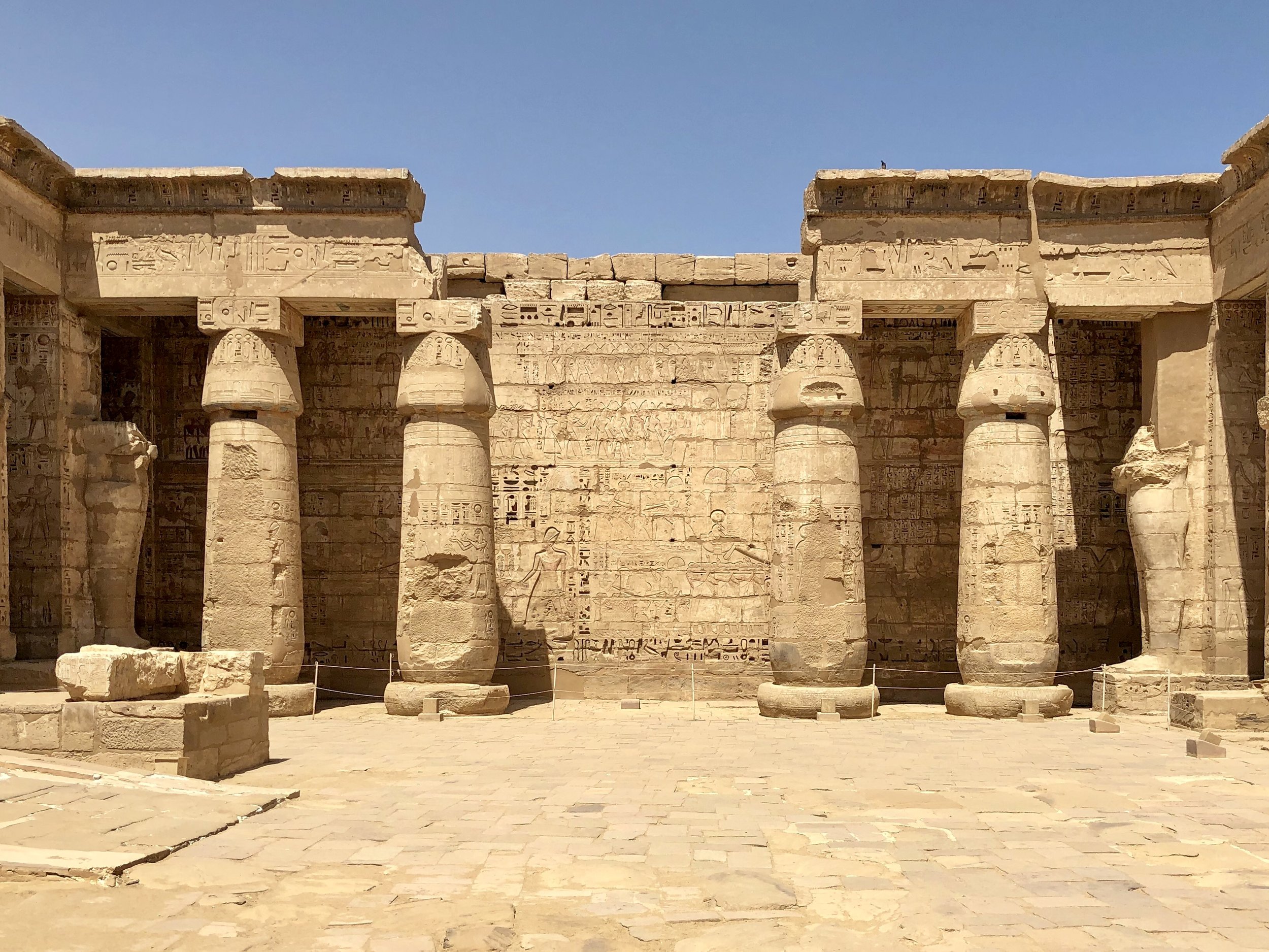 Like many other Ancient Egyptian temples, you proceed through a series of courtyards