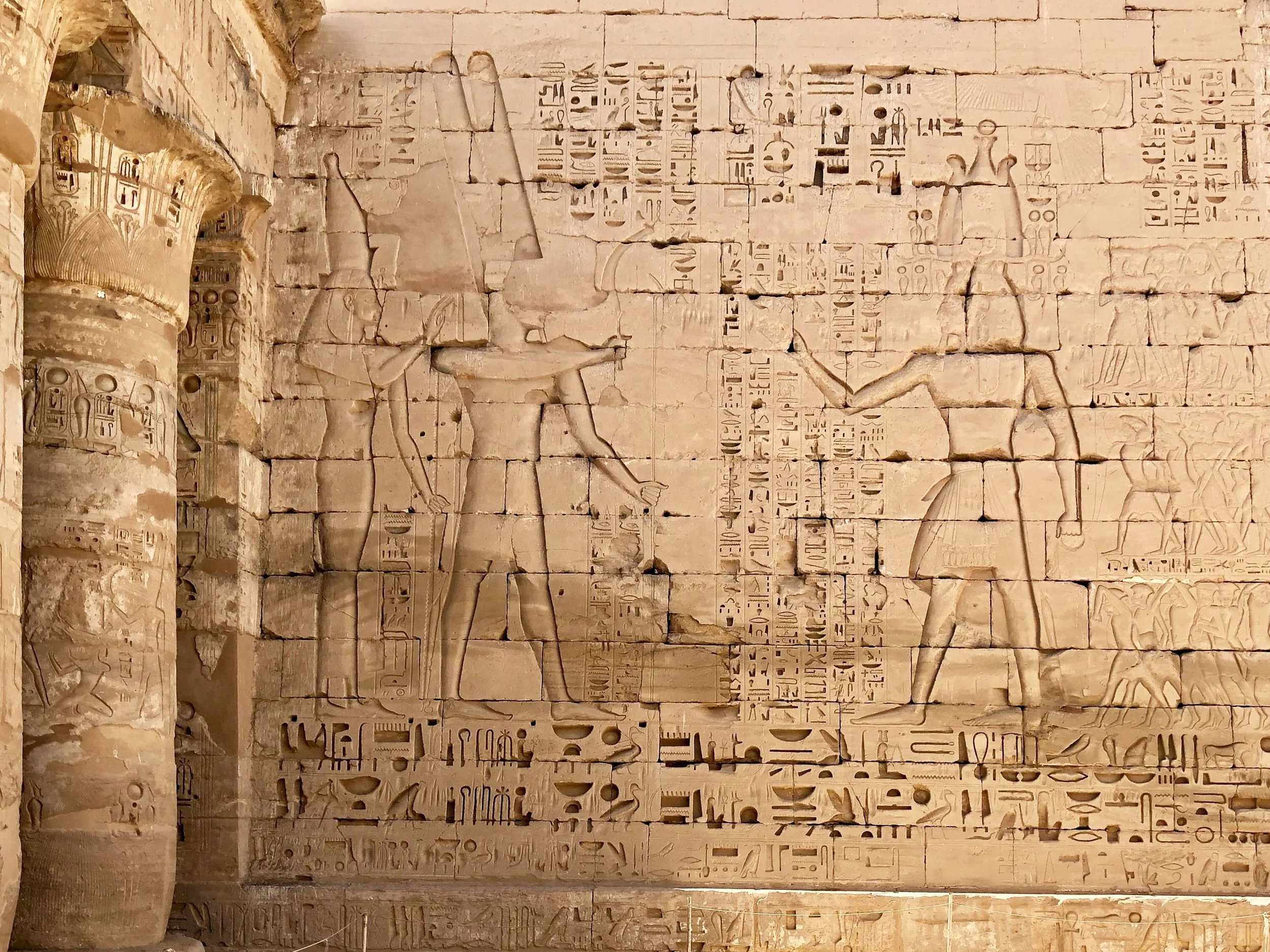 Some of the bas-reliefs were still works in progress