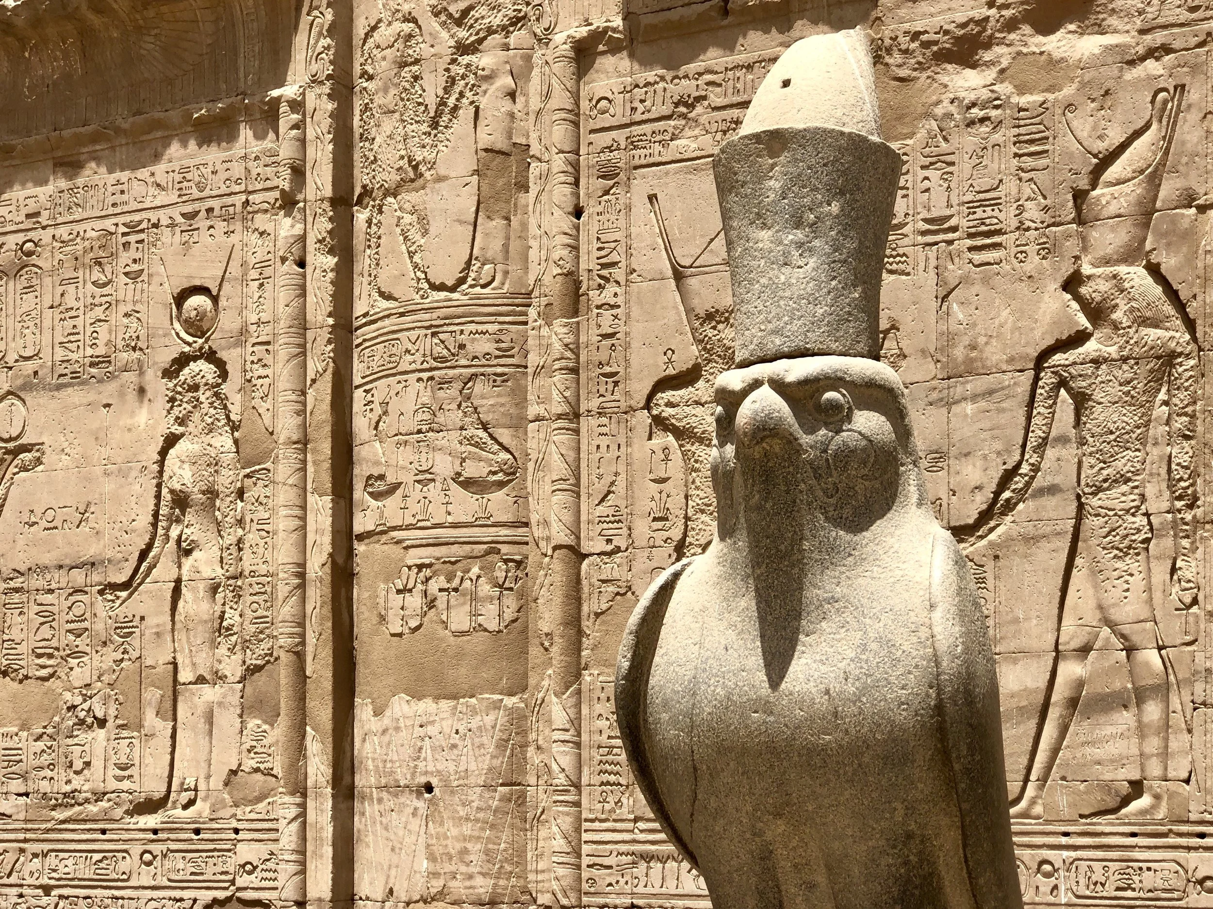 This statue of an eagle honors Horus, who is usually depicted with the bird of prey’s head. Pharaohs aligned themselves with this deity