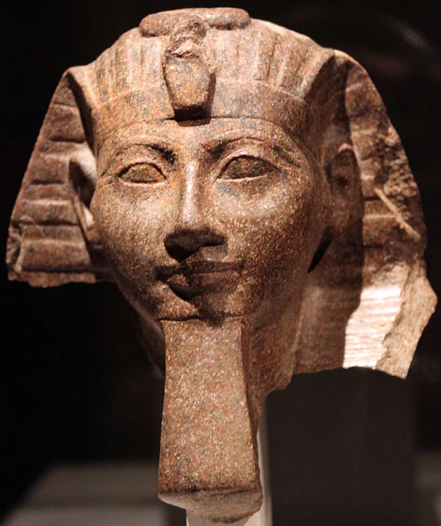 Because Hatshepsut presented herself as a male, Egyptologists can’t tell whether this is a statue of her or of her co-king, Thutmose III
