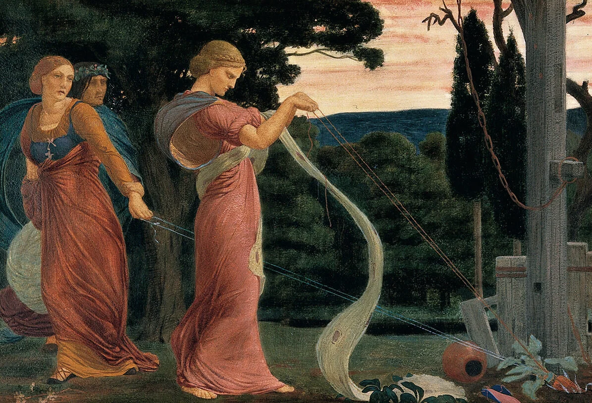 These ladies are using string to yank out mandrakes — I sure hope they have their ears plugged with wax!