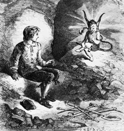 One of Halbot K. Browne’s illustrations from the 1854 book A Peep at the Pixies by Anna Eliza Bray