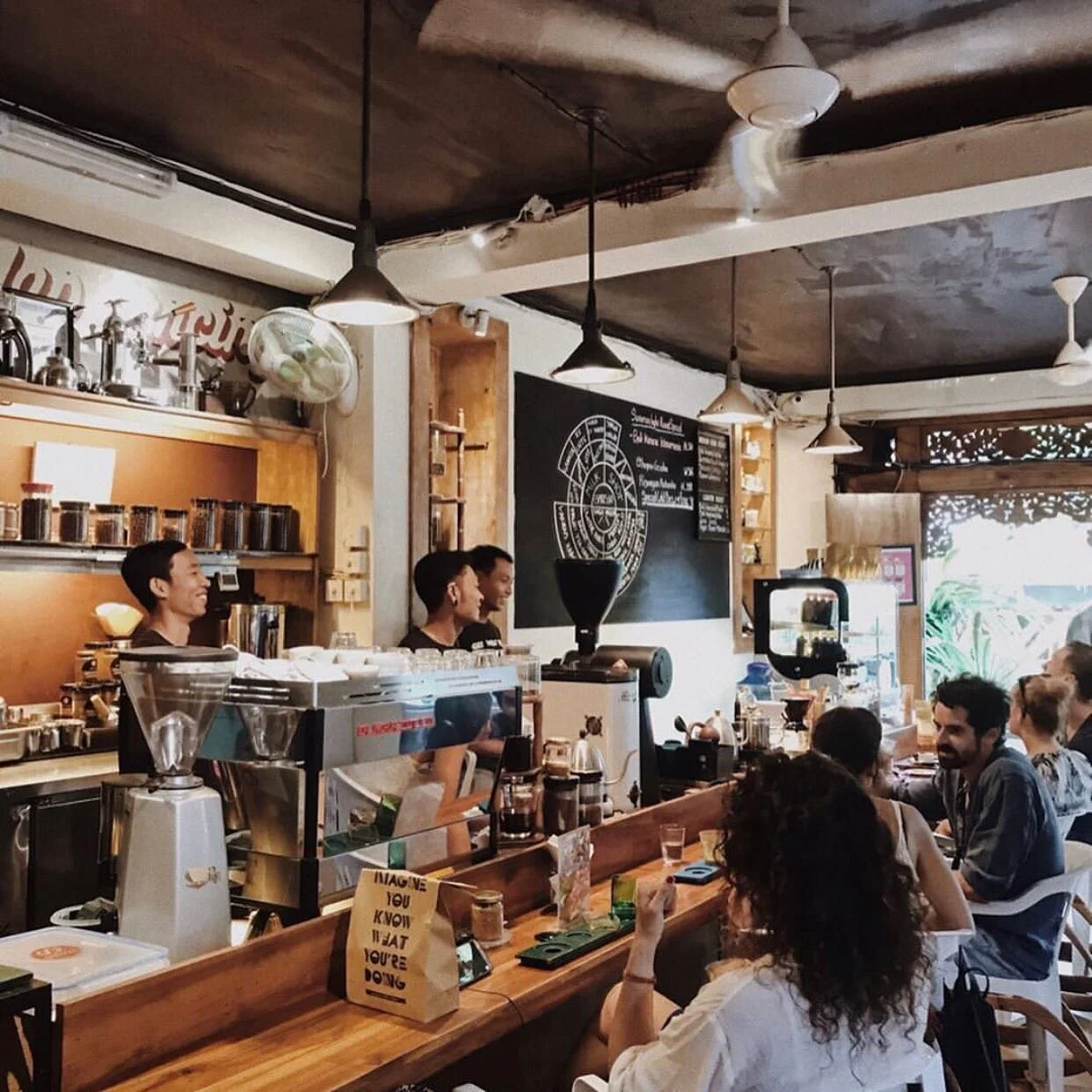 Get your java fix in Ubud at the stylish Seniman Coffee Studio.
