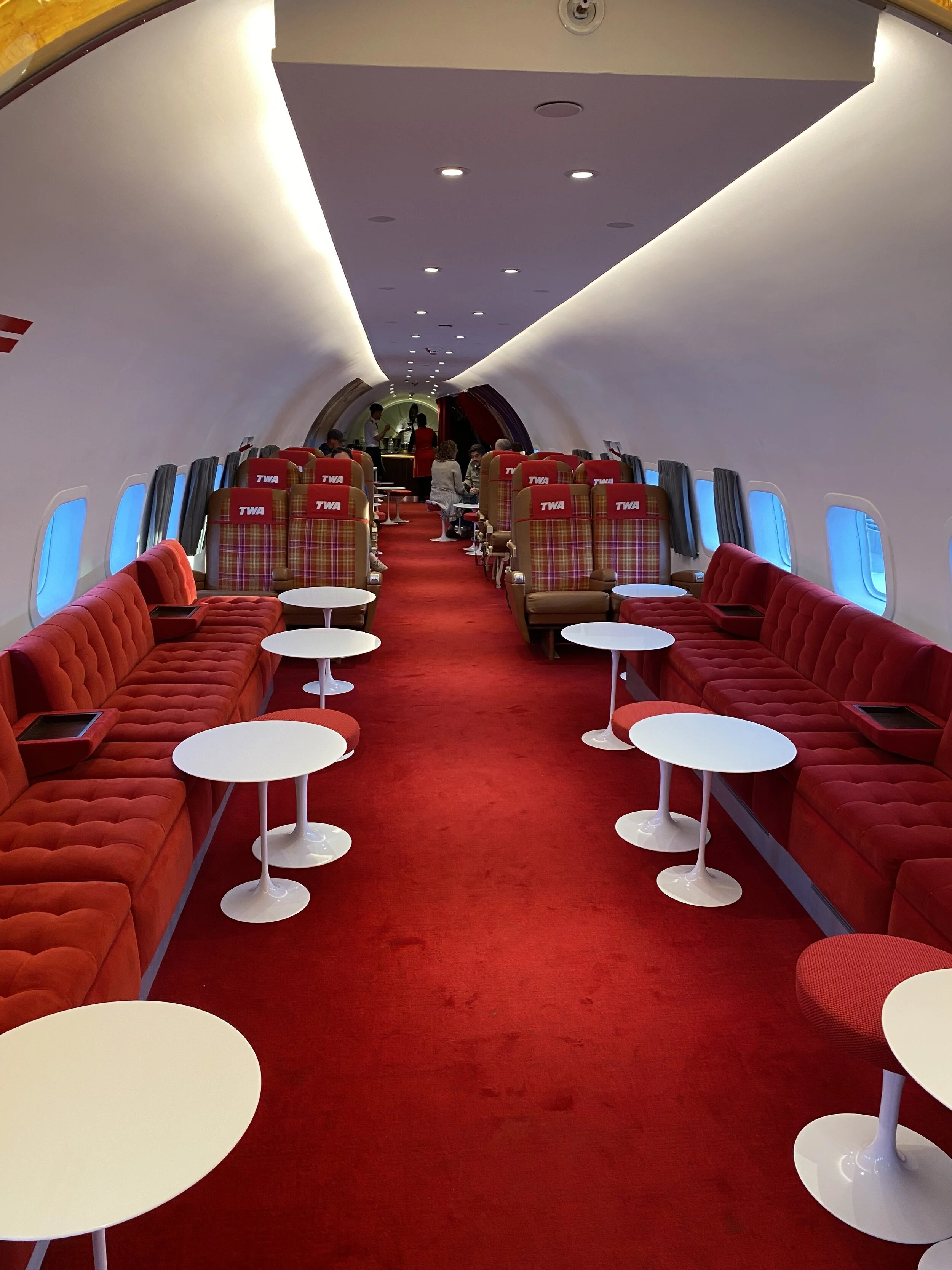 Grab a drink and some nibblies inside Connie, a plane-turned-cocktail bar.