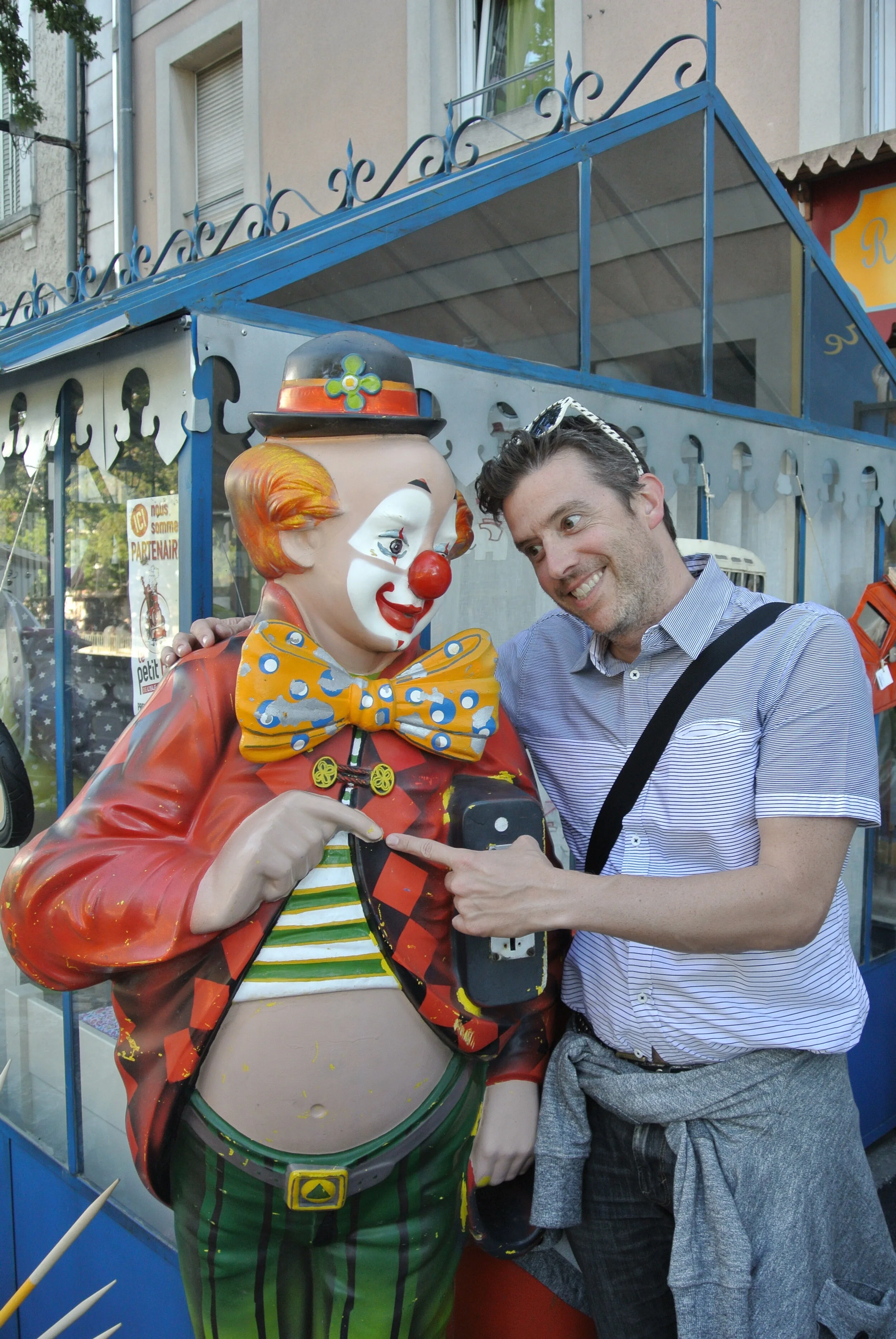 Wally clowns around.