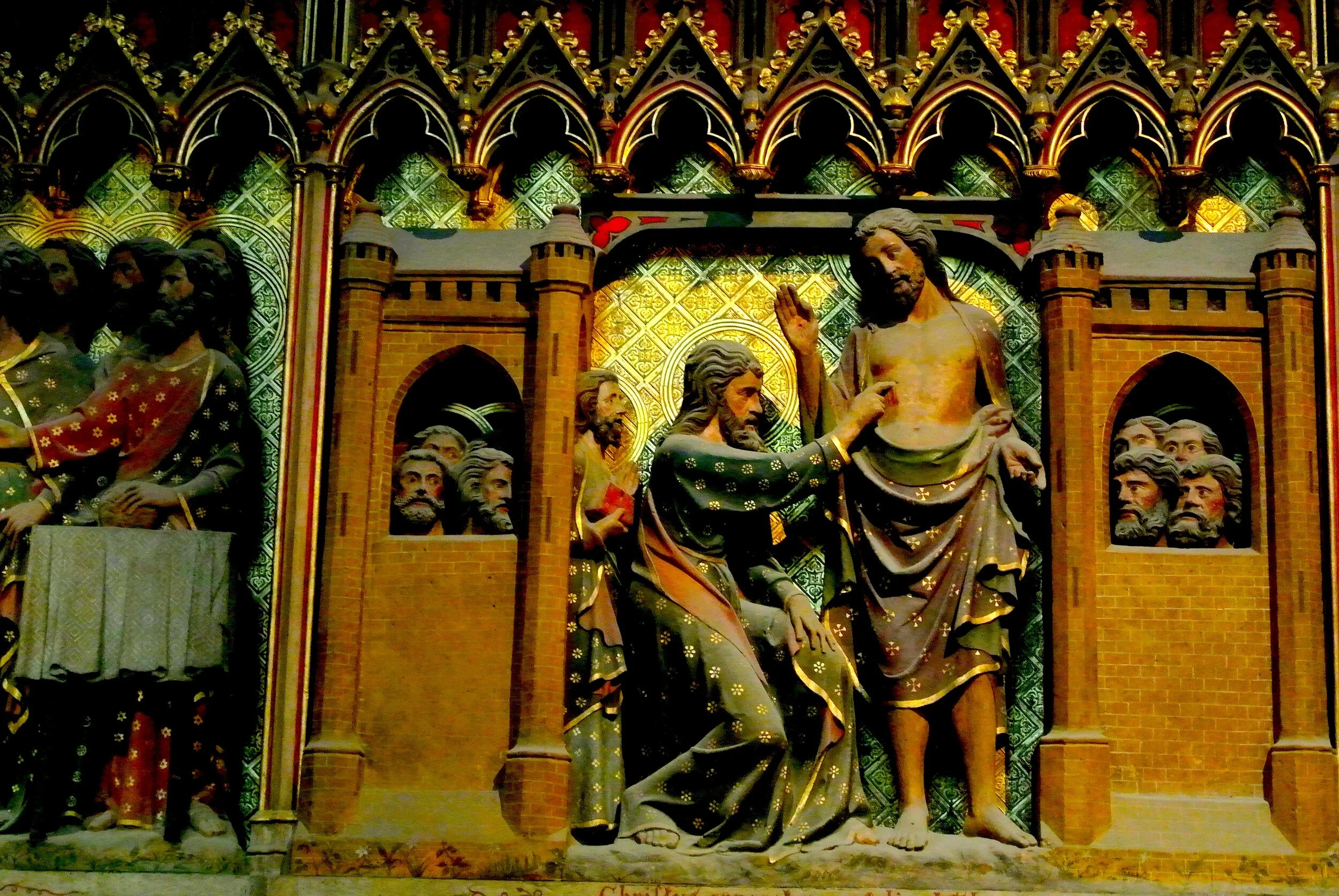 Doubting Thomas pokes one of Jesus’ wounds after the resurrection.