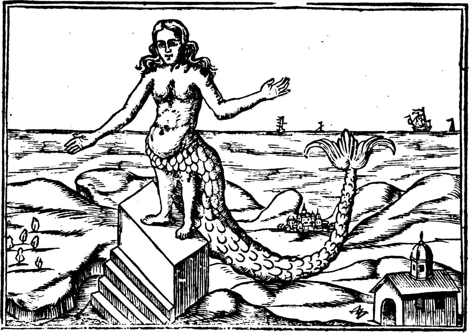 The goddess in her Atar-gatis guise has legs as well as a long fish tail.