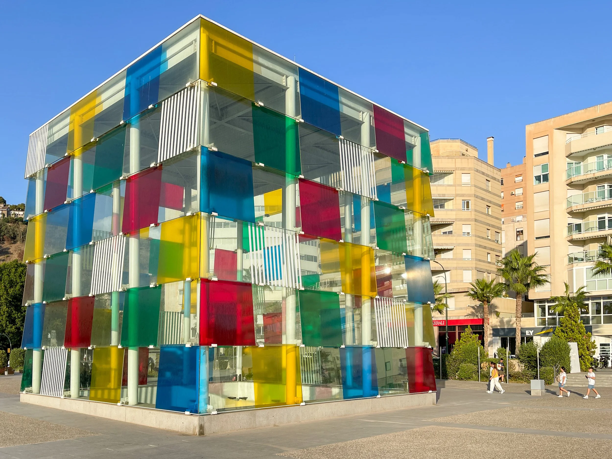 Colorful cub exterior of the Centre Pompidou Malaga