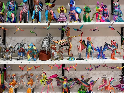 Shop &lsquo;Til You Drop. If you&rsquo;re looking to purchase folk art, handicrafts and arte popular from all over Mexico such as brightly painted alebrije wood carvings from Oaxaca and hand-embroidered Otomi textiles, head to the @mercadodeartesania