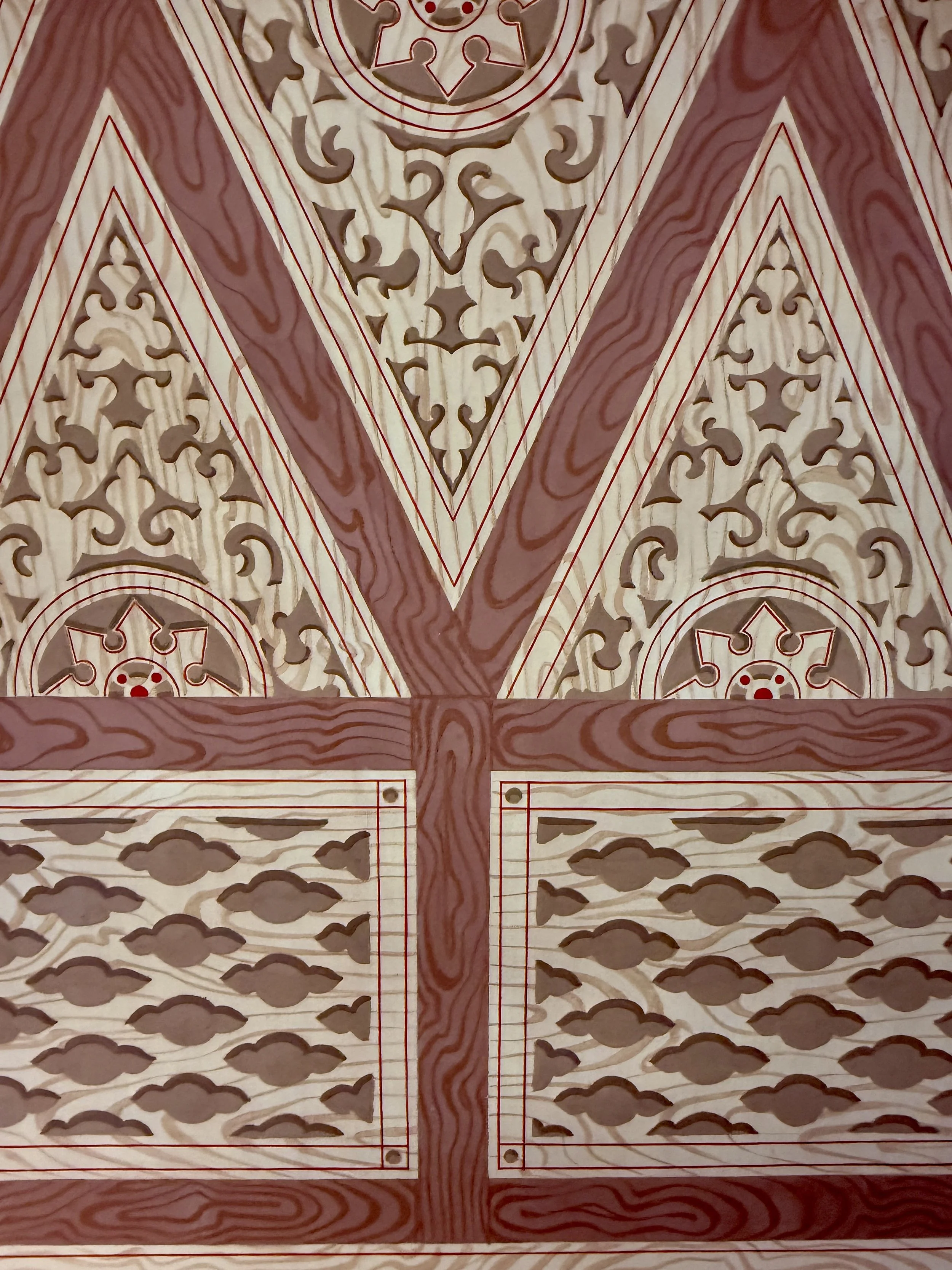 Elaborately carved wall decoration at the Chalet da Condessa d’Edla in Sintra, Portugal