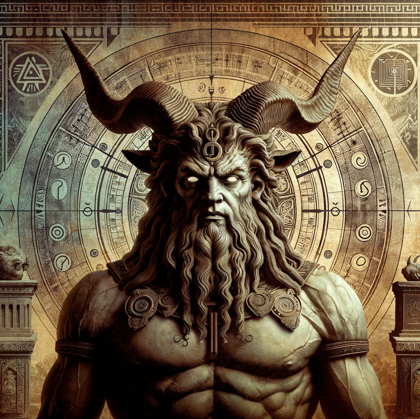 The horned Middle Eastern ancient god Baal