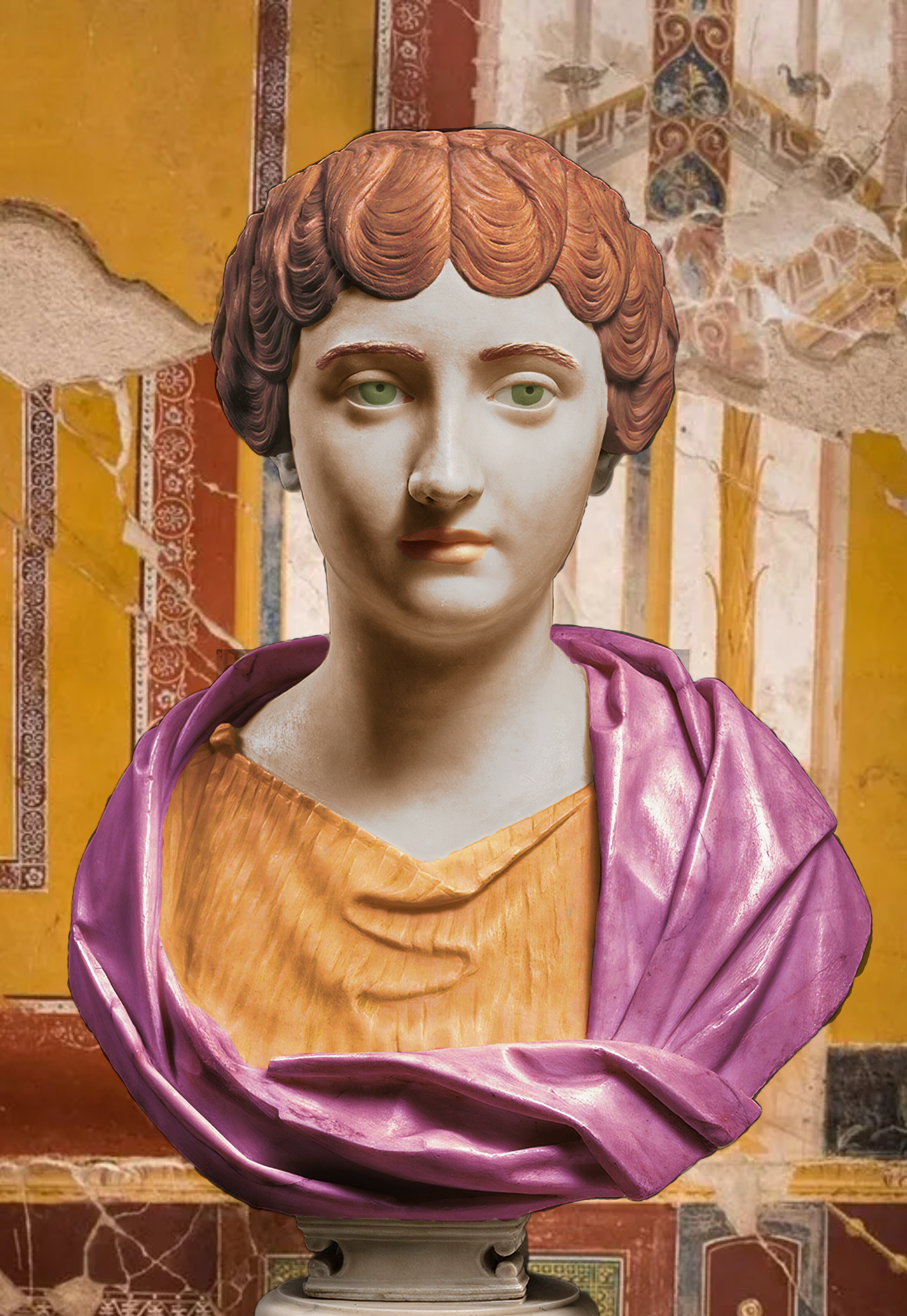 Painted bust of Faustina the Younger