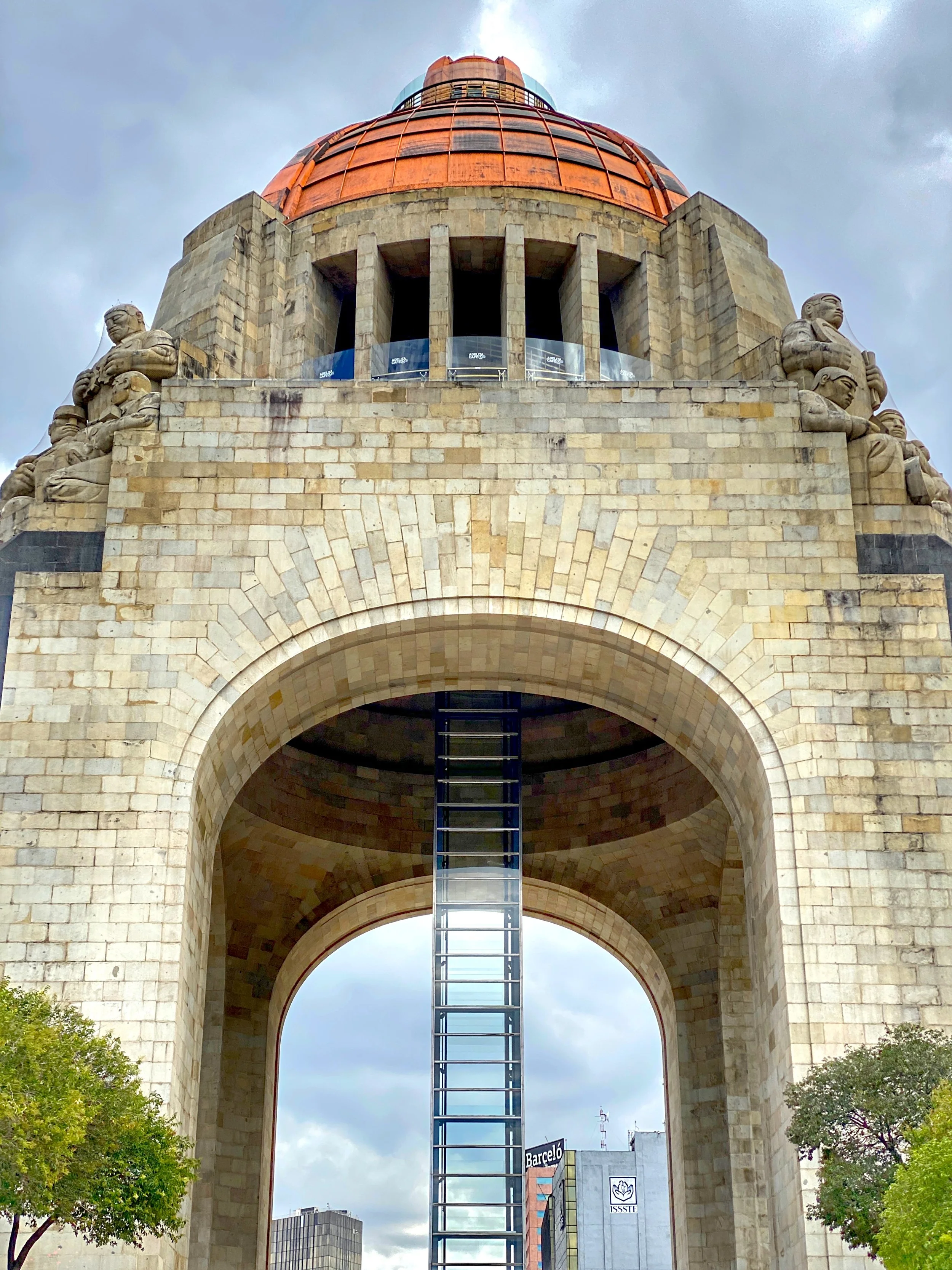 Glass elevator at the Monument to the Revolution in Mexico City