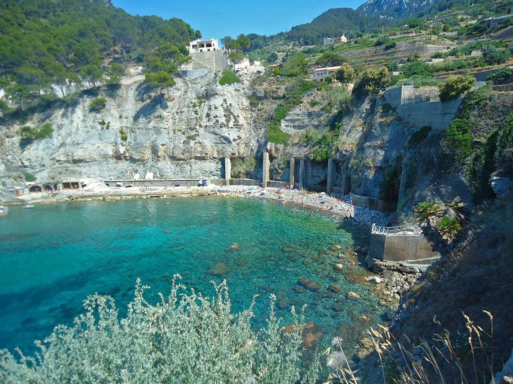 White cliffs and turquoise water at Banyalbufar on Mallorca