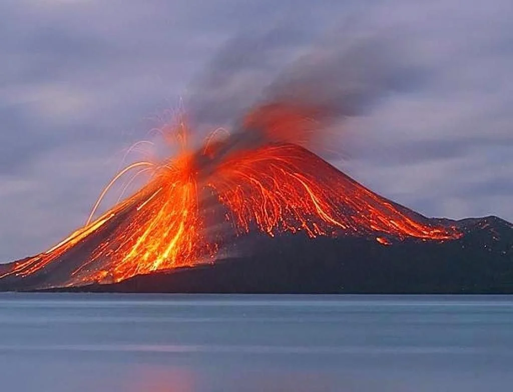 Streams of lava pour down Stromboli Volcano in Italy
