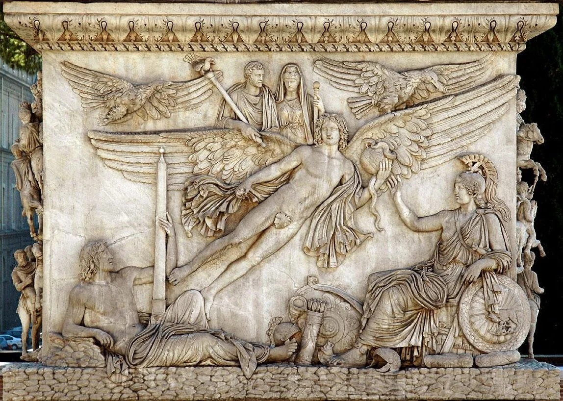 Apotheosis of Antoninus Pius and Faustina, where the imperial couple ascends to the heavens atop the wings of Eternity