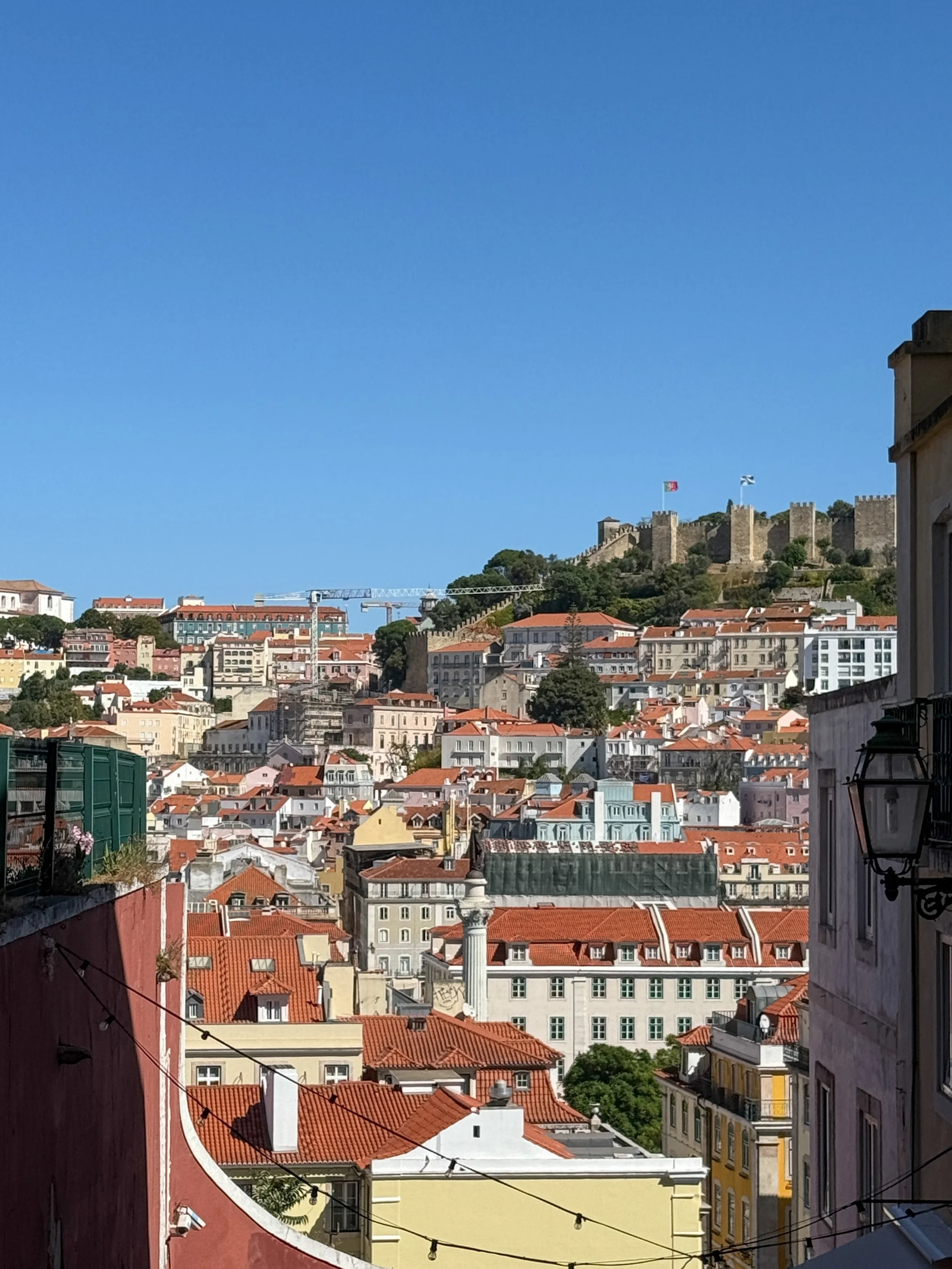 Lisbon’s terracotta rooftops from the hillside