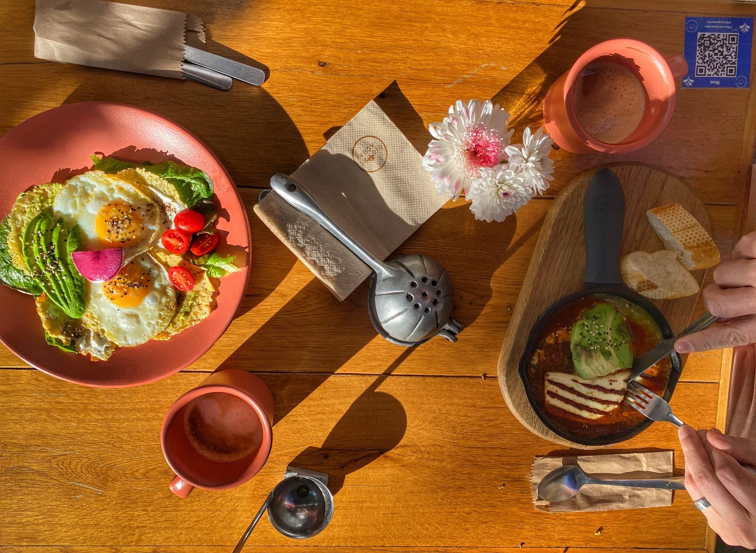 Breakfast dishes from Ojo de Agua in La Condesa, Mexico City