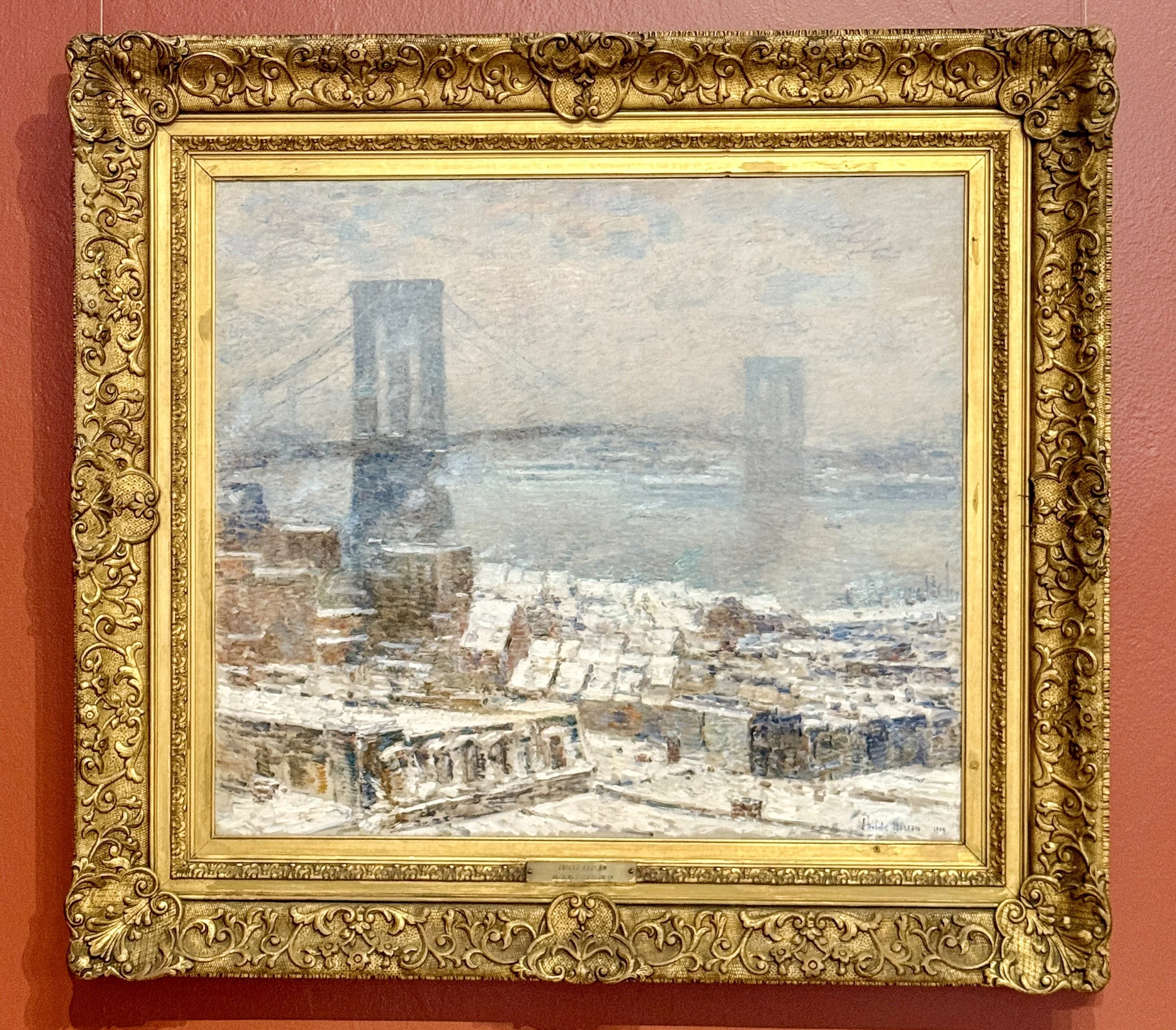 Brooklyn Bridge in Winter by Childe Hassam, 1904