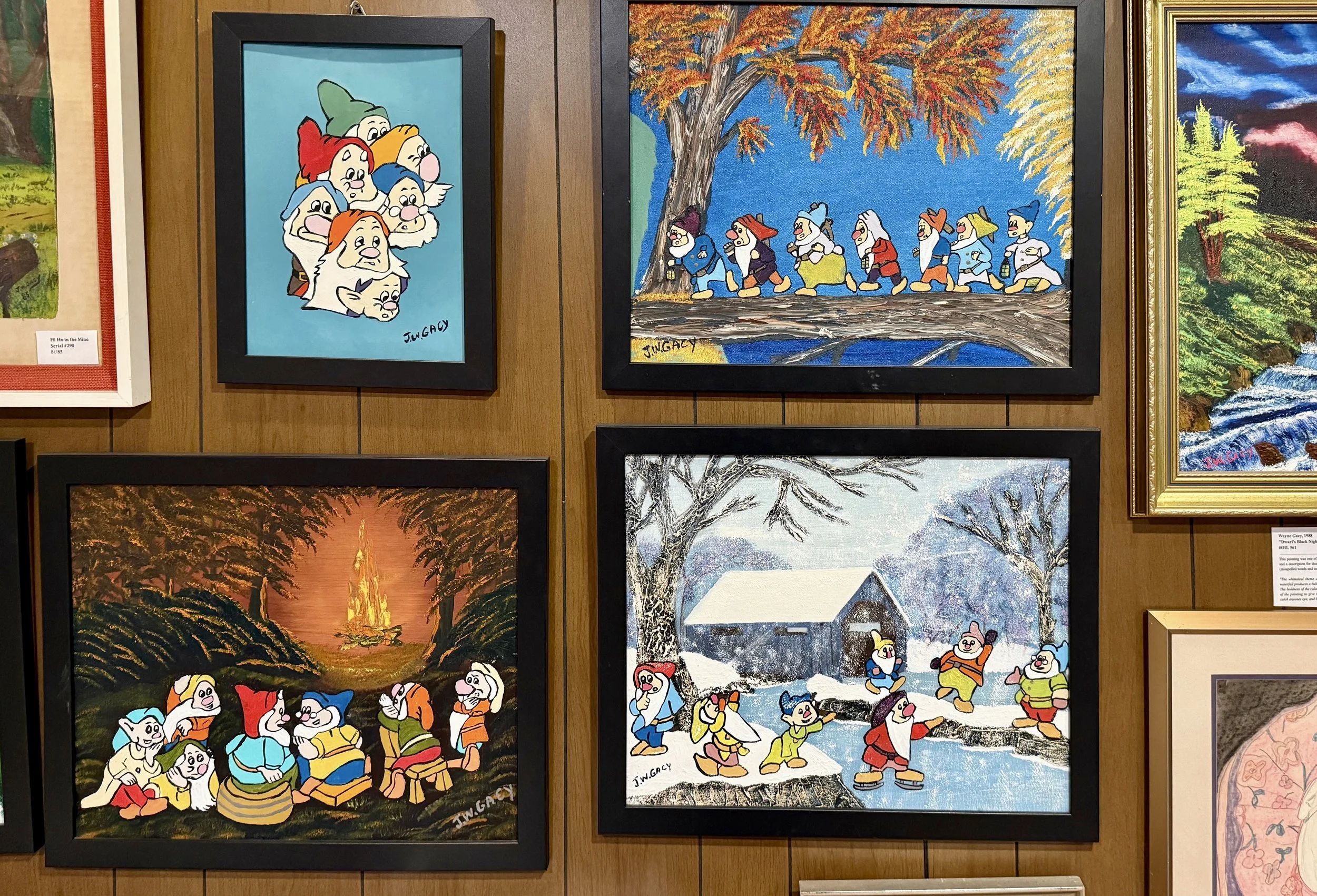 Paintings of the Seven Dwarves by serial killer John Wayne Gacy