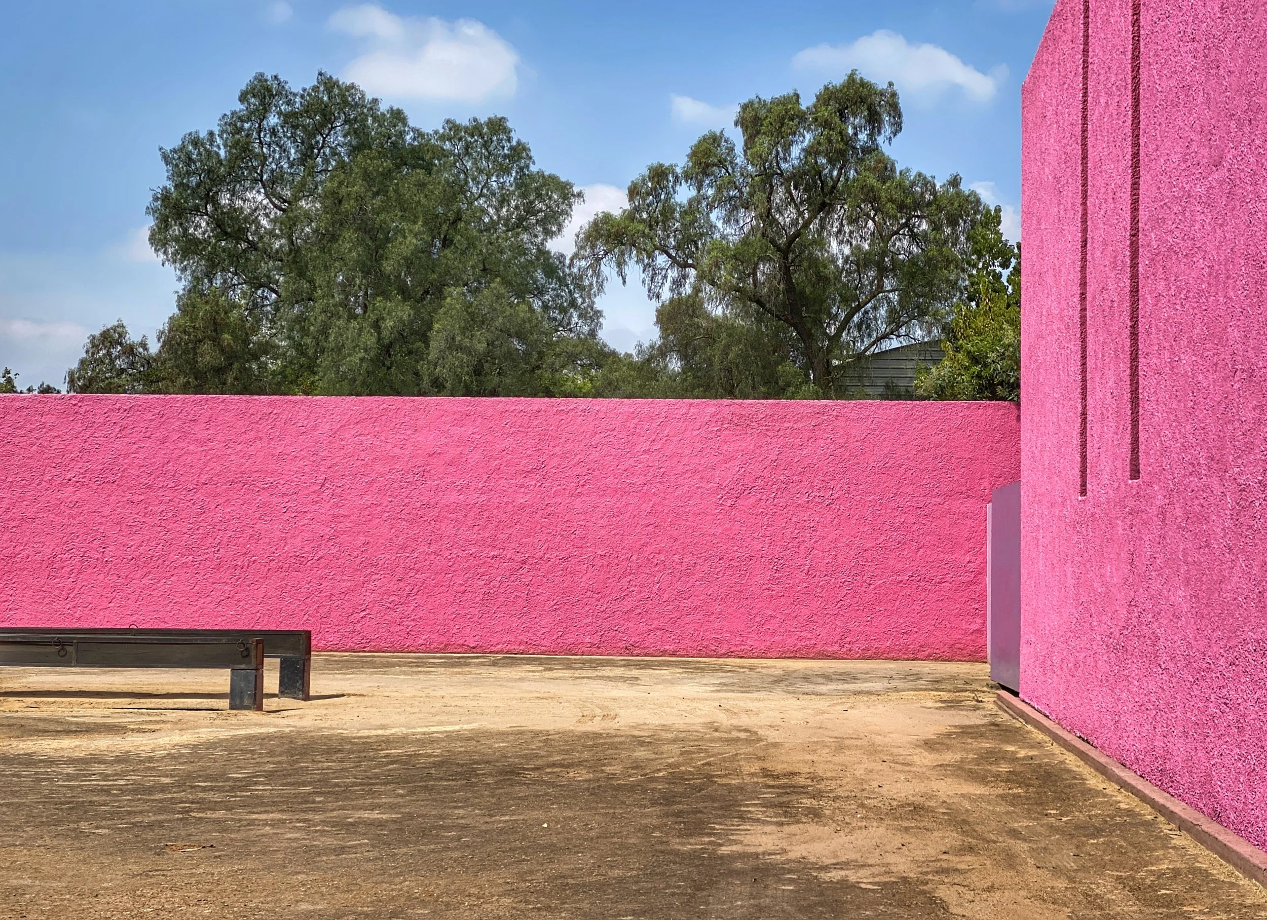 Bright pink walls at Cuadra San Cristobal